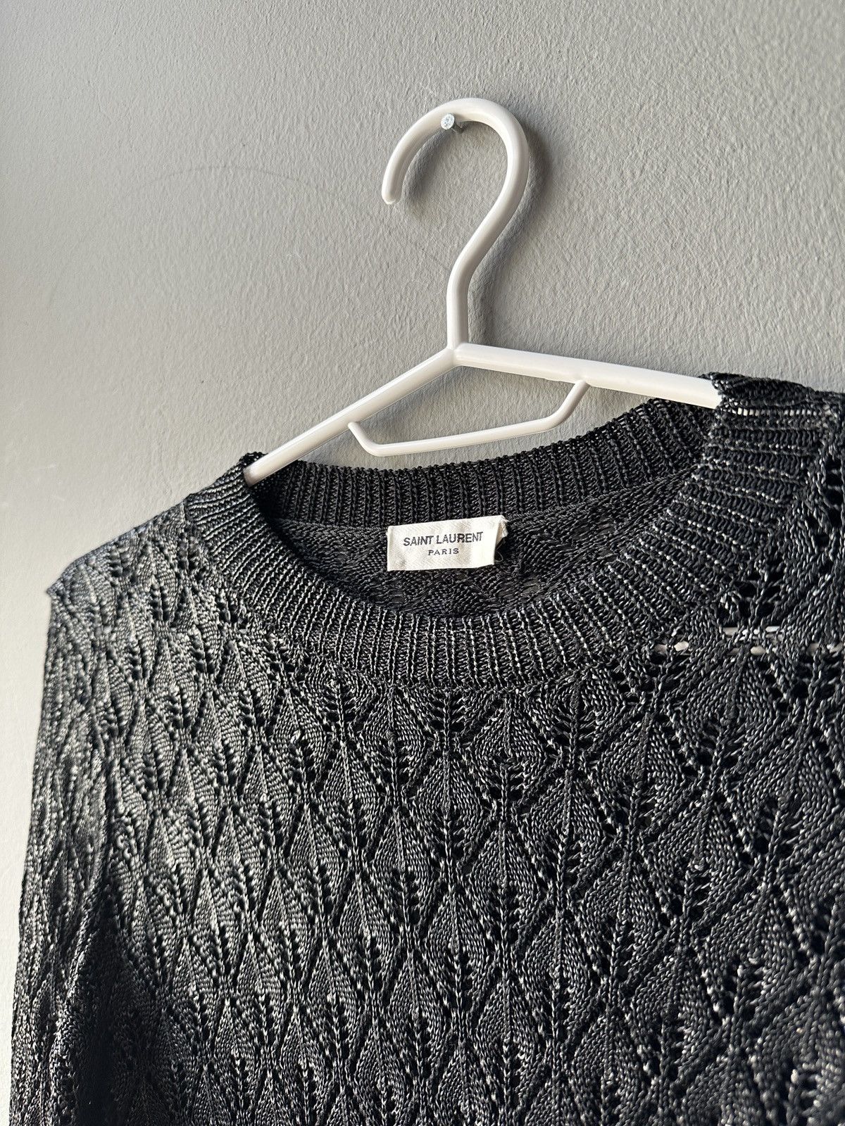 image of Saint Laurent Paris Saint Laurent Archive Viscose Limited Sweater Light in Black, Women's (Size Sma
