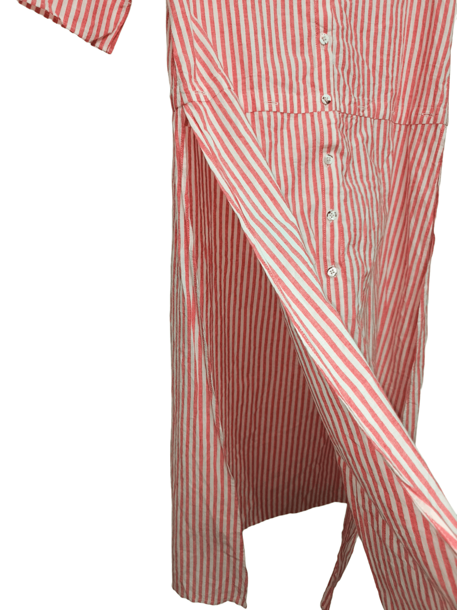Kapital Kapital Pink Striped Womens Long Shirt Button Avant Garde Size XS / US 0-2 / IT 36-38 - 6 Thumbnail