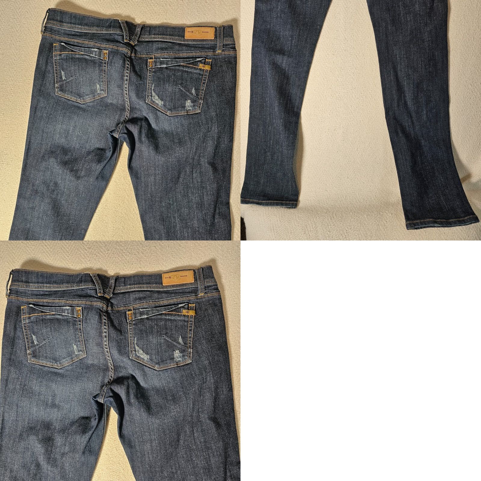 Denime DIVINE RIGHTS OF DENIM Jeans Women's 32 Skinny Mid Rise Dark Blue Denim Stretch Size 24" / US 00 / IT 34 - 8 Thumbnail