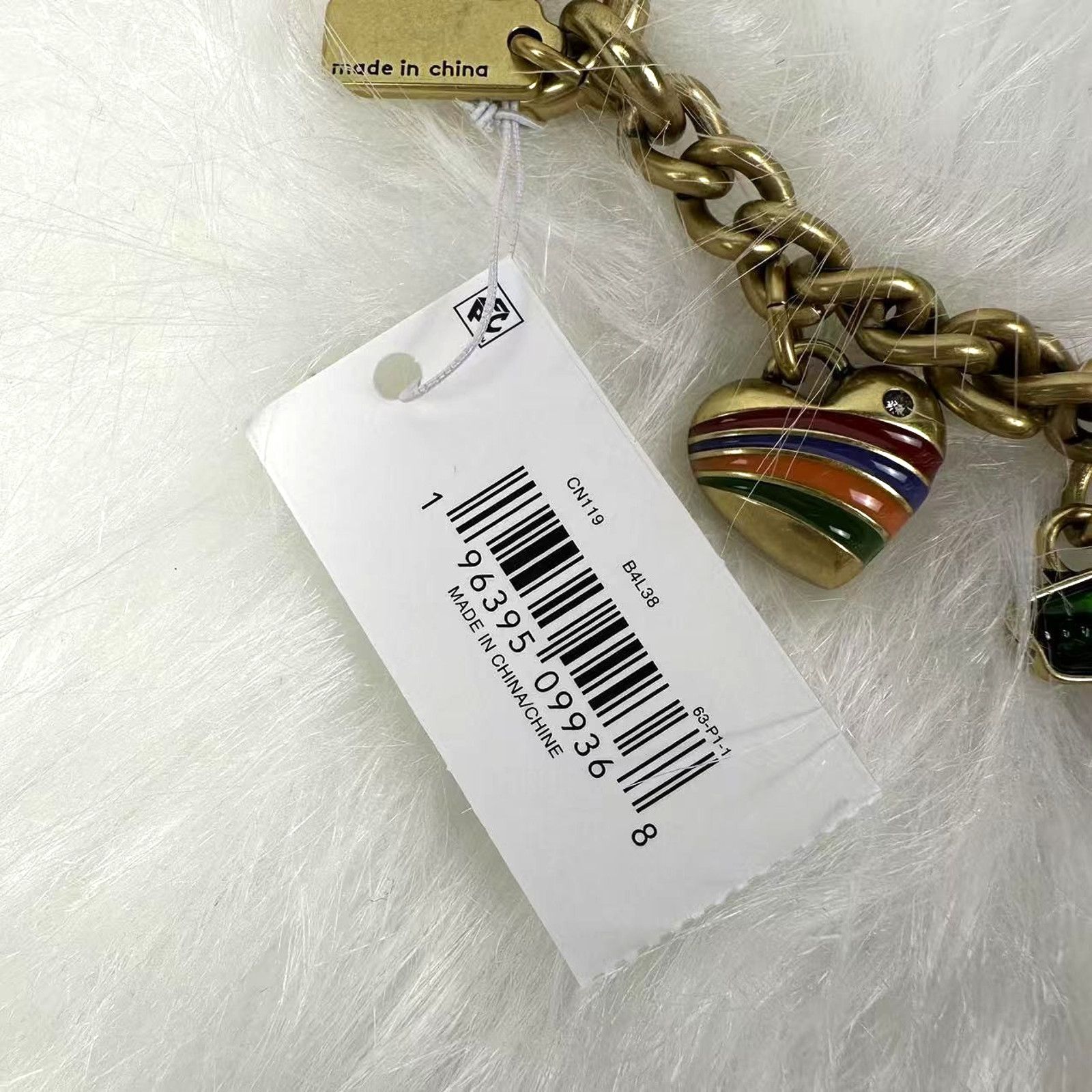 Coach Coach Motif Chain Bag Charm Metal/Brass/Multi Heart Cherry C Size ONE SIZE - 6 Thumbnail