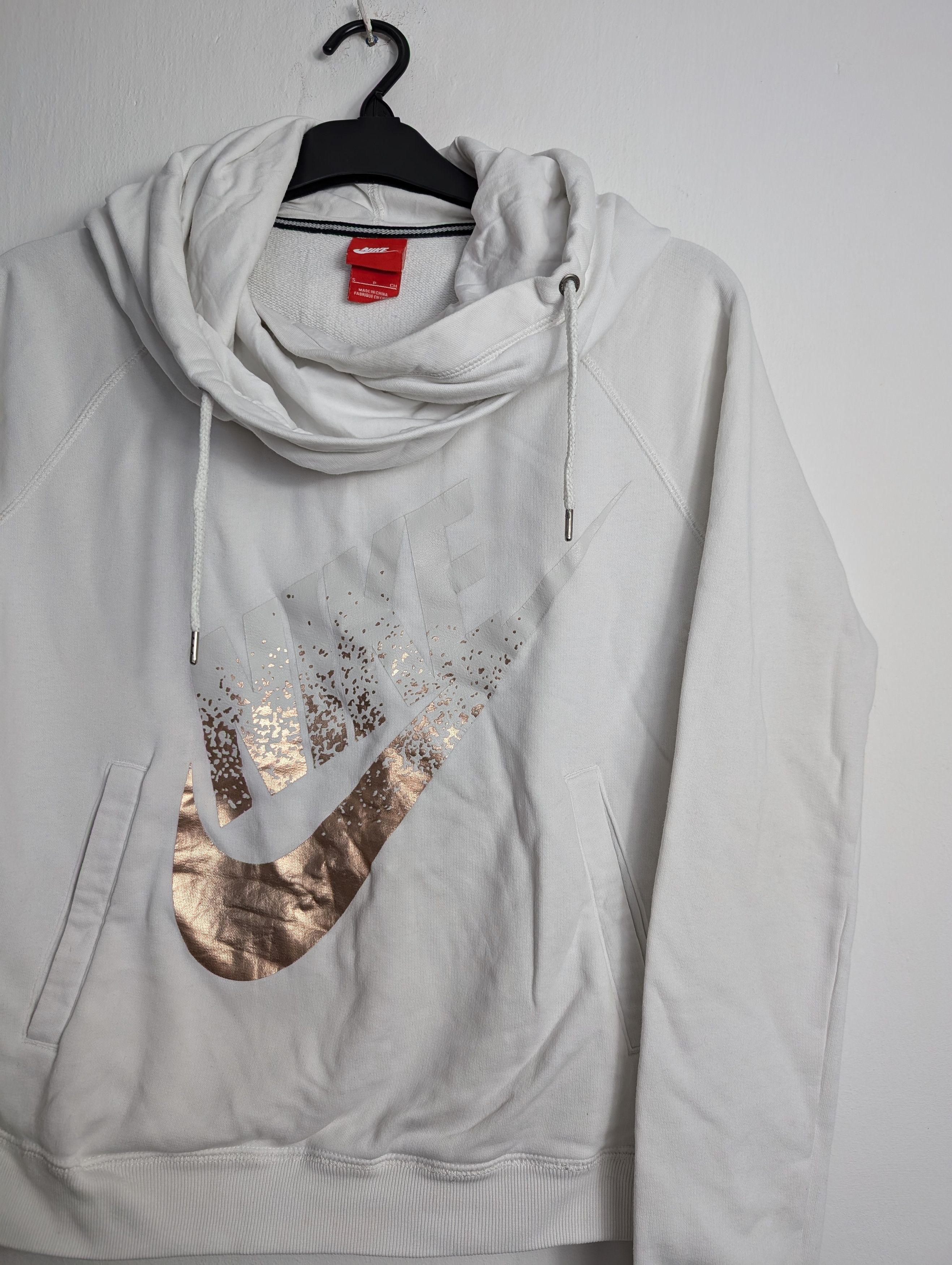 Nike Nike Sportswear White Gold Logo Hoodie Retro Y2K Size S / US 4 / IT 40 - 2 Thumbnail