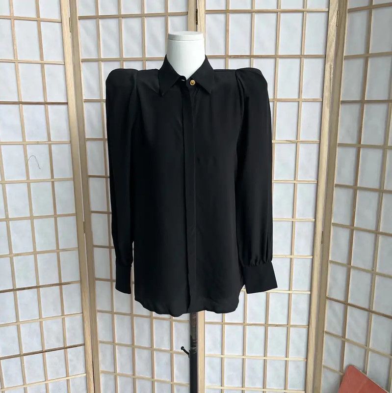 Versace Versace Black Silk Women's Shirt 0089 Size M / US 6-8 / IT 42-44 - 1 Thumbnail
