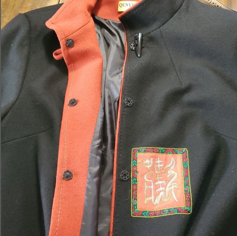 Other Qunyi Size XL Coat Jacket Asian Oriental Chinese Black Red Size XL / US 12-14 / IT 48-50 - 8 Thumbnail
