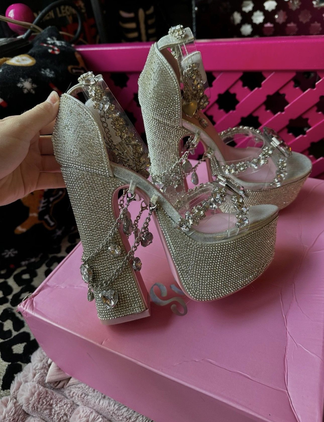 Dolls Kill Holy Revelation platform bling heels Size US 7 / IT 37 - 1 Thumbnail