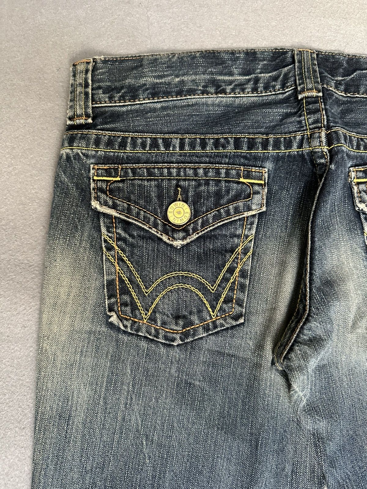Japanese Brand FLARE Edwin 503 Low Rise Design Denim Size US 31 - 13 Thumbnail