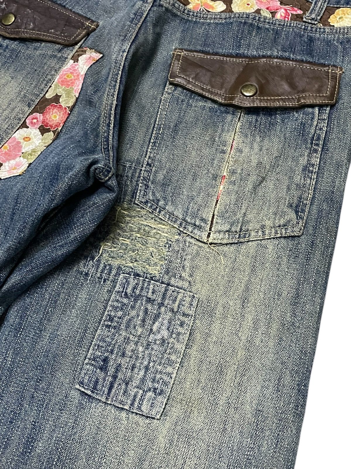 Guru × Hysteric Glamour × Japanese Brand Gumu Japan Boro Patchwork Cut & Sew Leather Trimmed Jeans Size US 32 / EU 48 - 19 Thumbnail