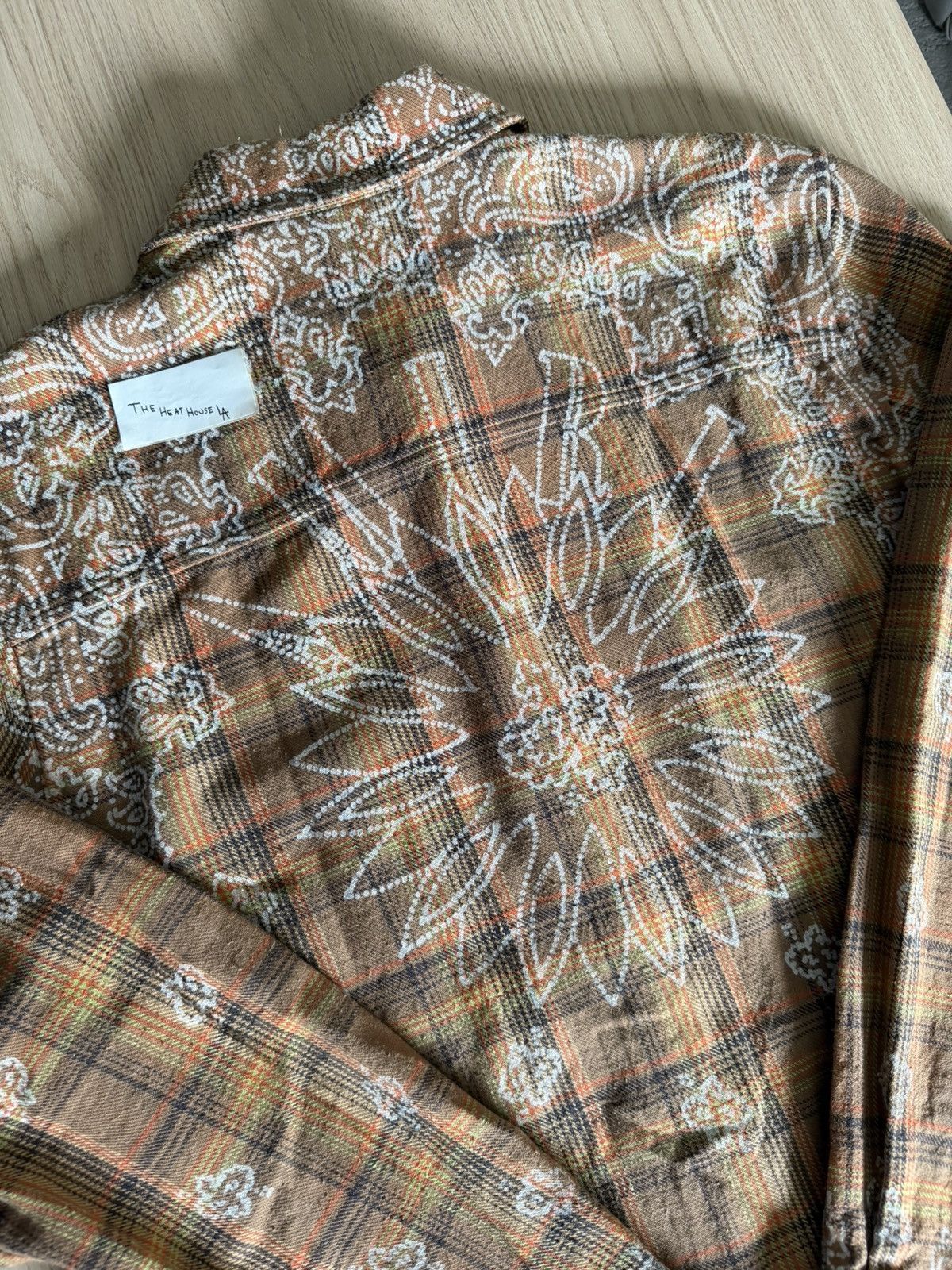 Amiri Amiri Brown Bleach Bandana Shirt Paisley Flannel Size US L / EU 52-54 / 3 - 2 Thumbnail