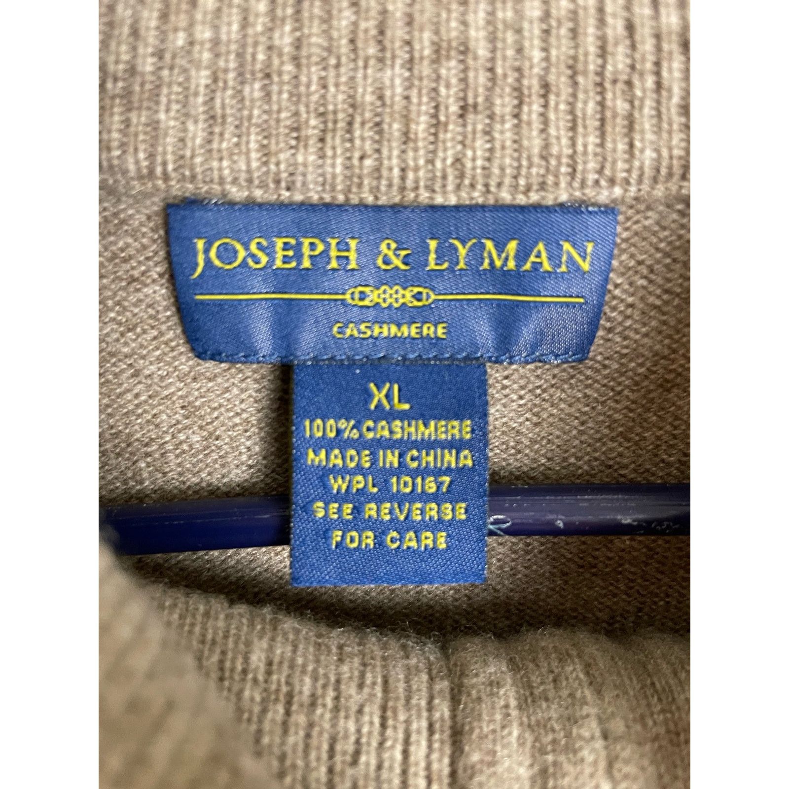 Joseph & Lyman Joseph and Lyman Mens Cashmere Quarter Zip Brown Sweater Size US XL / EU 56 / 4 - 2 Thumbnail