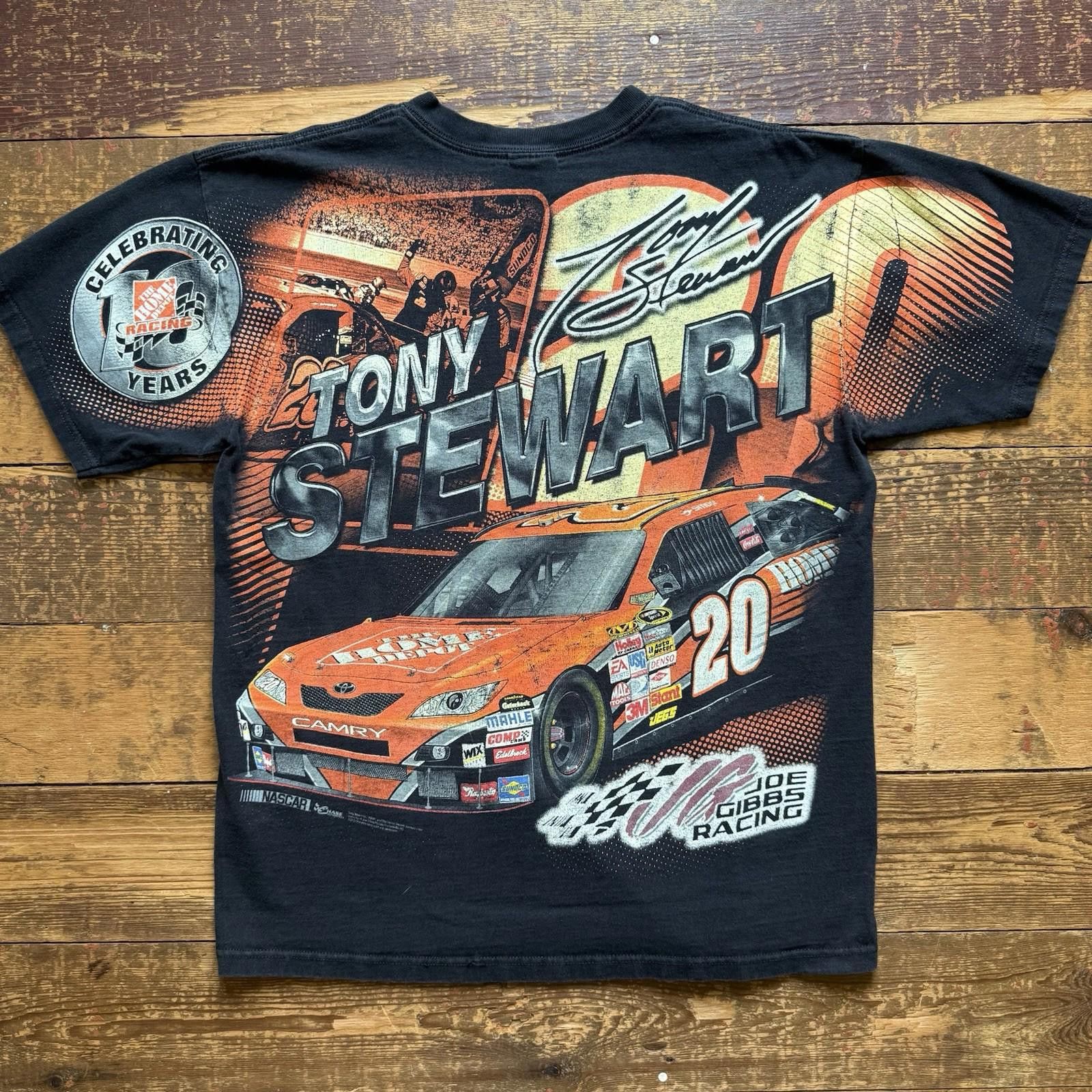 Vintage Vtg. Tony Stewart Shirt All Over Print Mens Large NASCAR 90s Size ONE SIZE - 2 Thumbnail