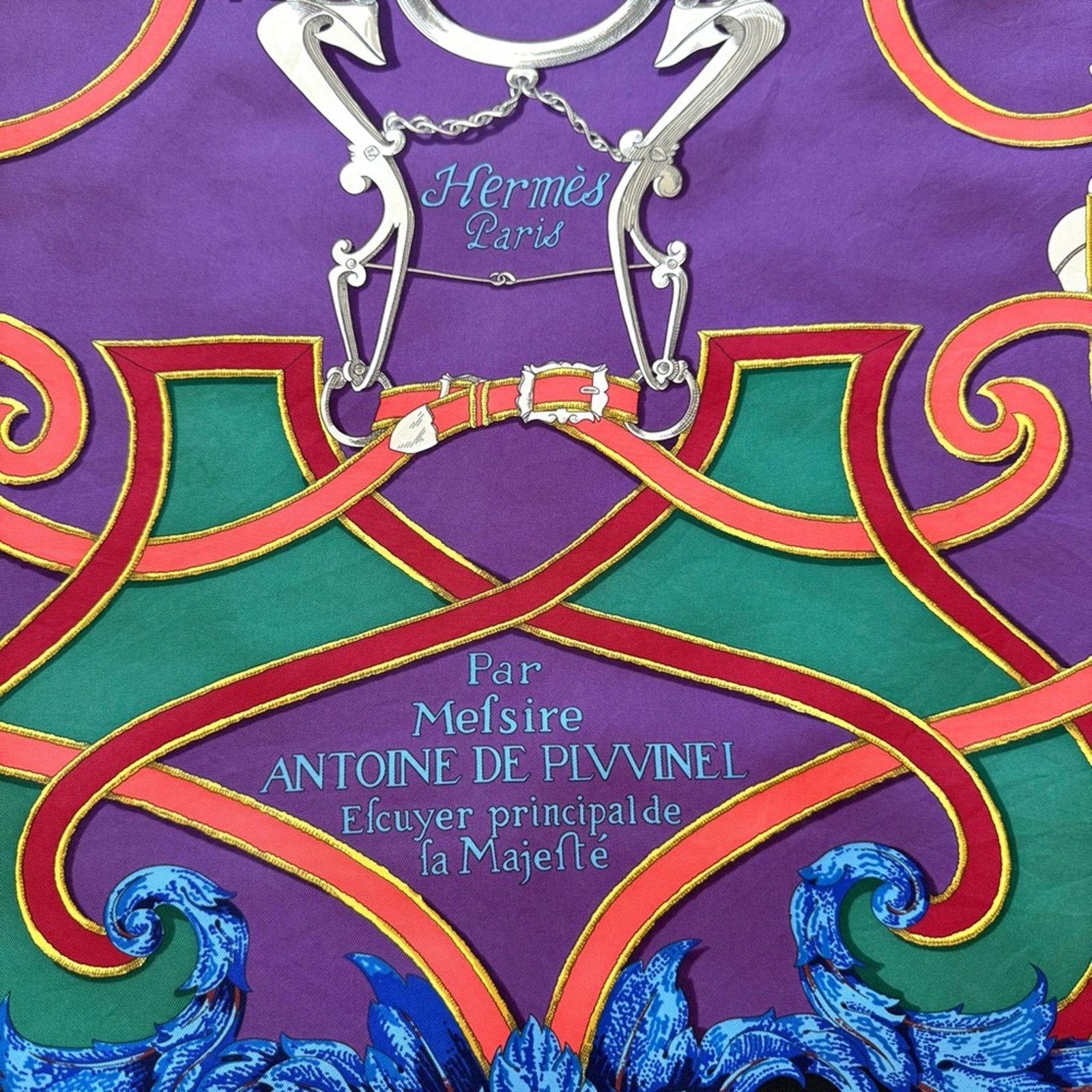 Hermes Hermes Paris L'Instruction du Roy Bayadere shawl 140 silk Size ONE SIZE - 2 Thumbnail