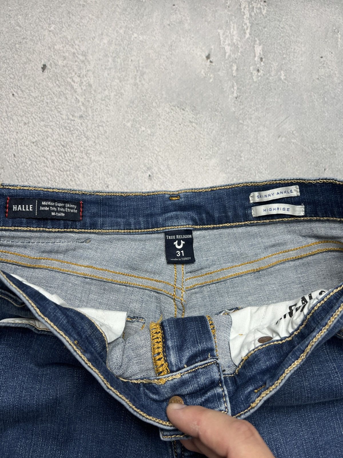 True Religion Vintage True Religion Studded Highrise Halle Denim Jeans y2k Size 31" - 11 Thumbnail
