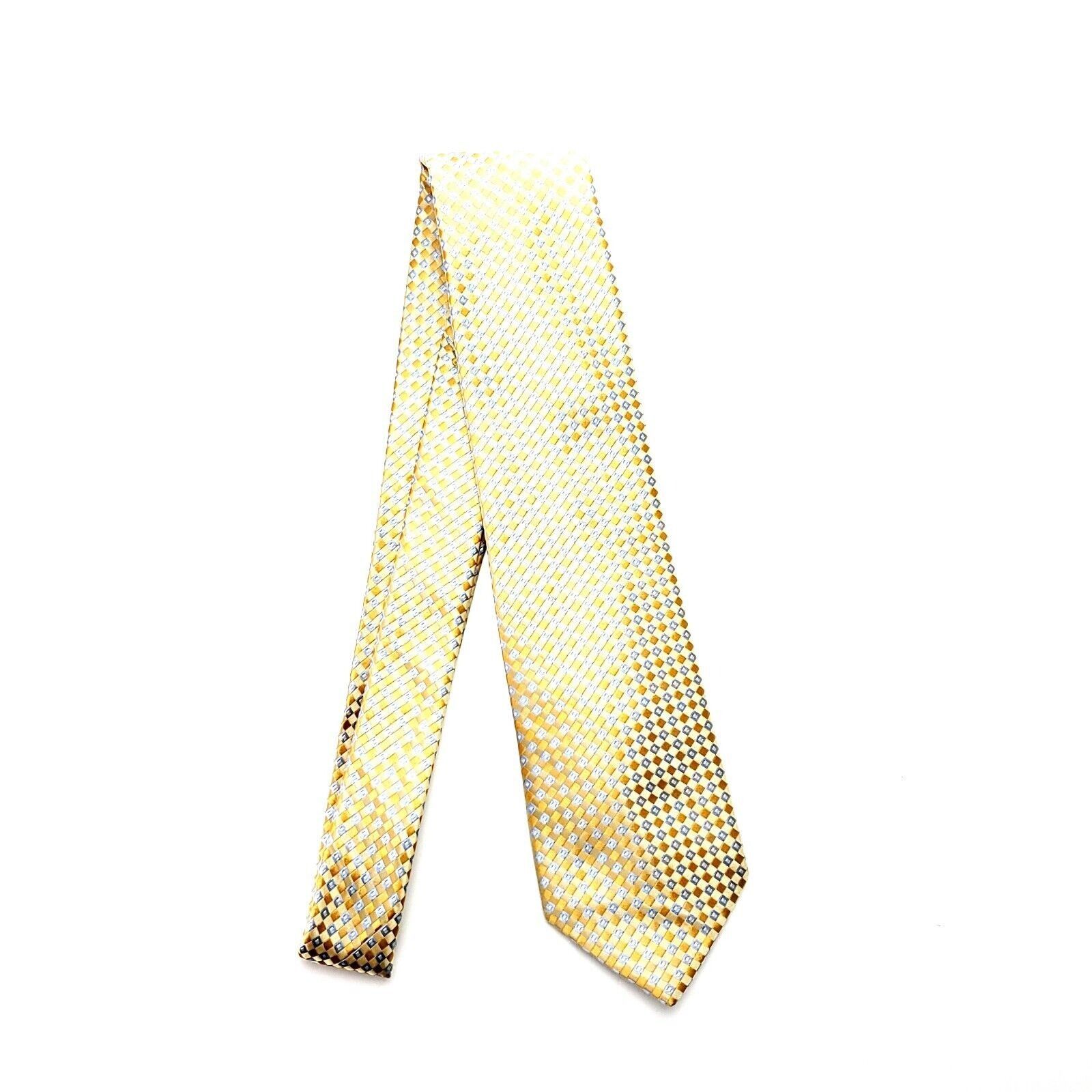 Michael Kors Michael Kors Silk Tie Yellow Woven Blue Check Size ONE SIZE - 6 Thumbnail