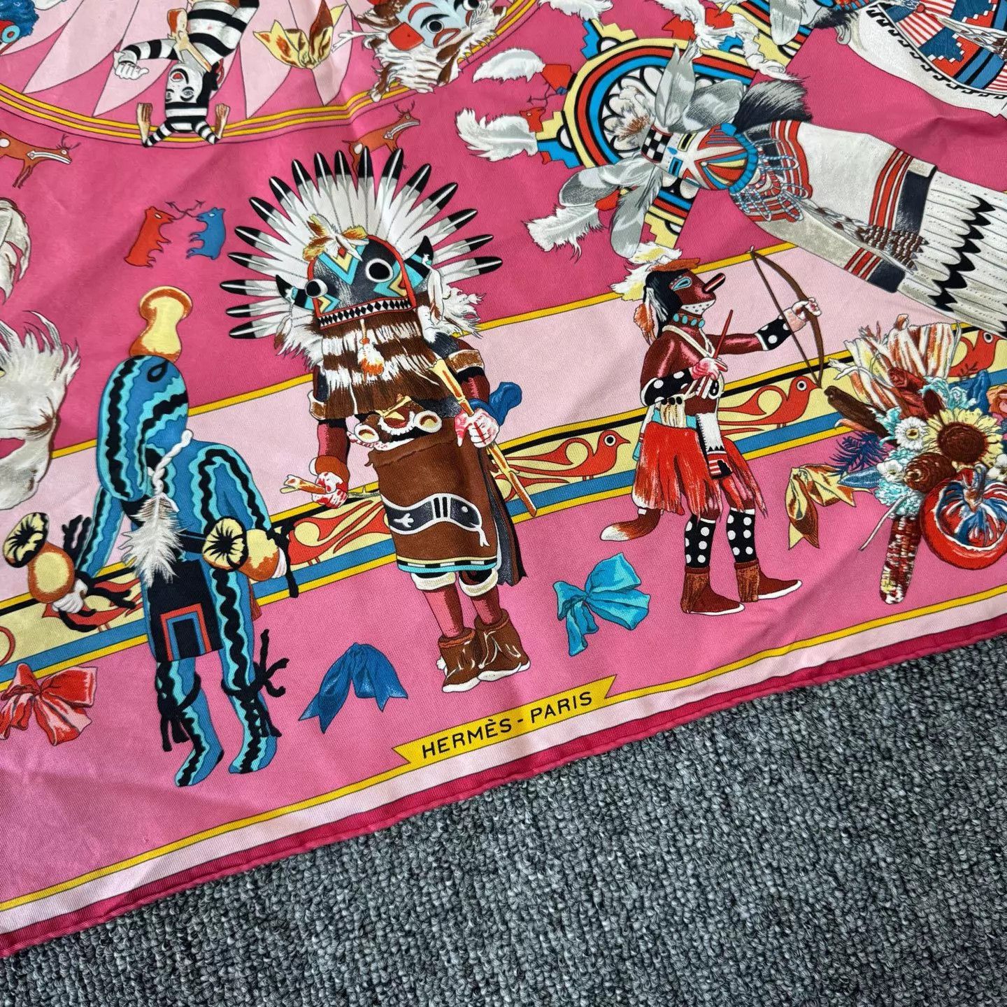 Hermes Hermes Pink Kachina Square Scarf 99 New Size ONE SIZE - 3 Thumbnail