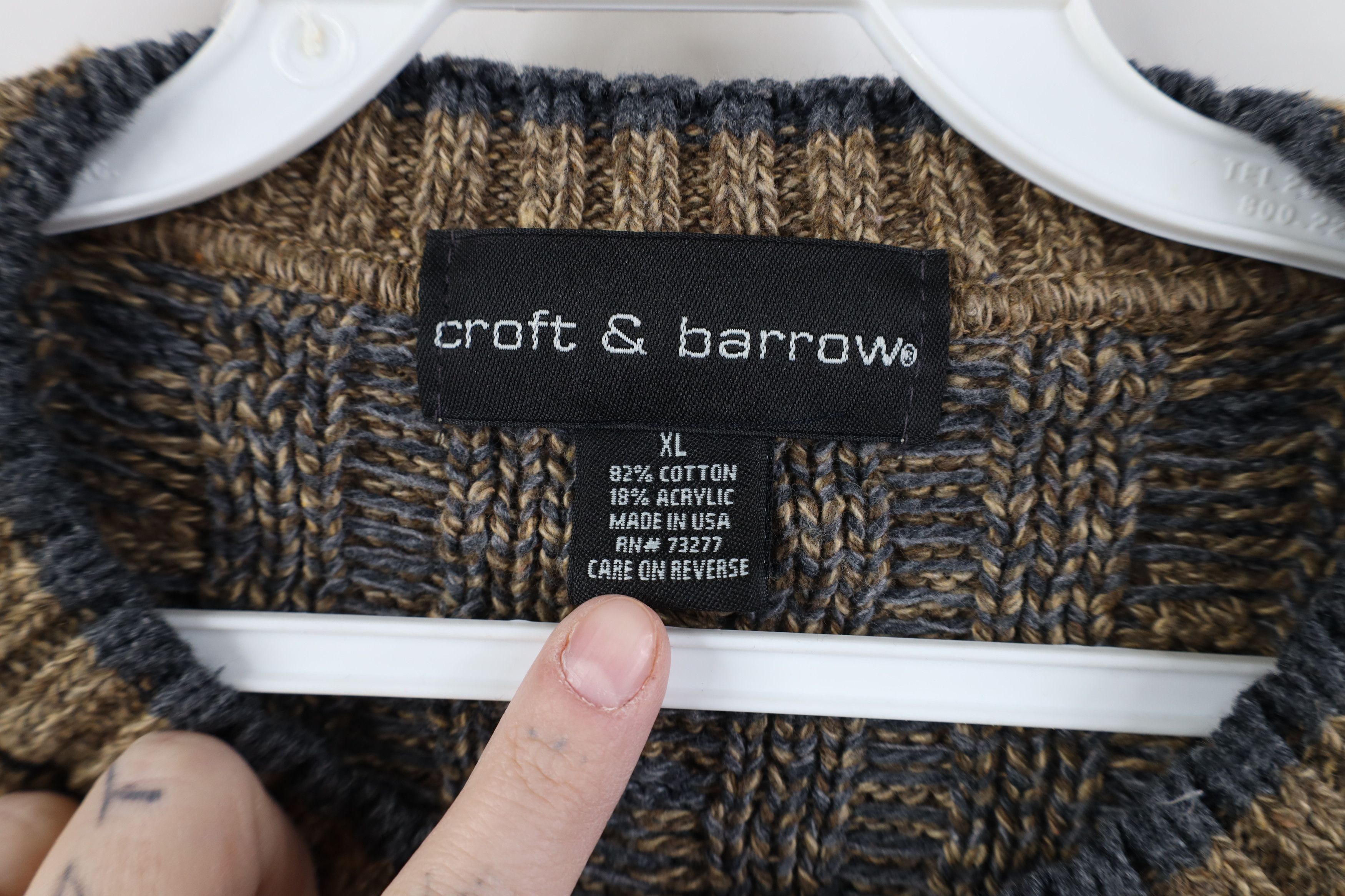 Vintage Vintage 90s Streetwear Cable Knit Crewneck Sweater USA Size US XL / EU 56 / 4 - 4 Thumbnail