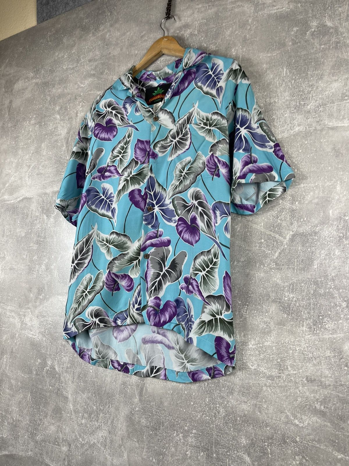 Other Pineapple Juice Hawaii Shirt Rayon Aloha Floral Blue Purple Size US S / EU 44-46 / 1 - 2 Thumbnail