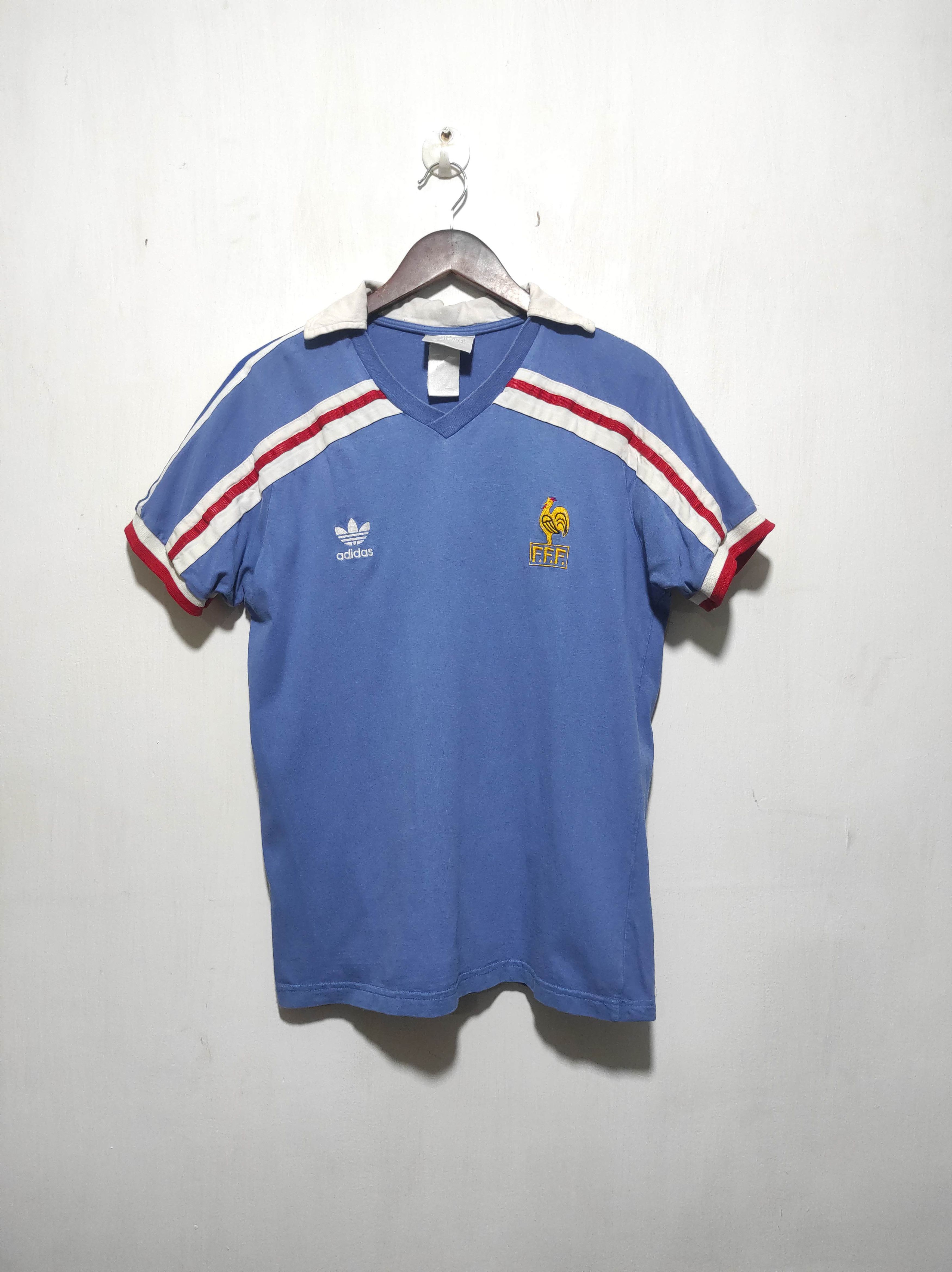 France Original 1986/1990 Adidas Home Football Shirt Medium