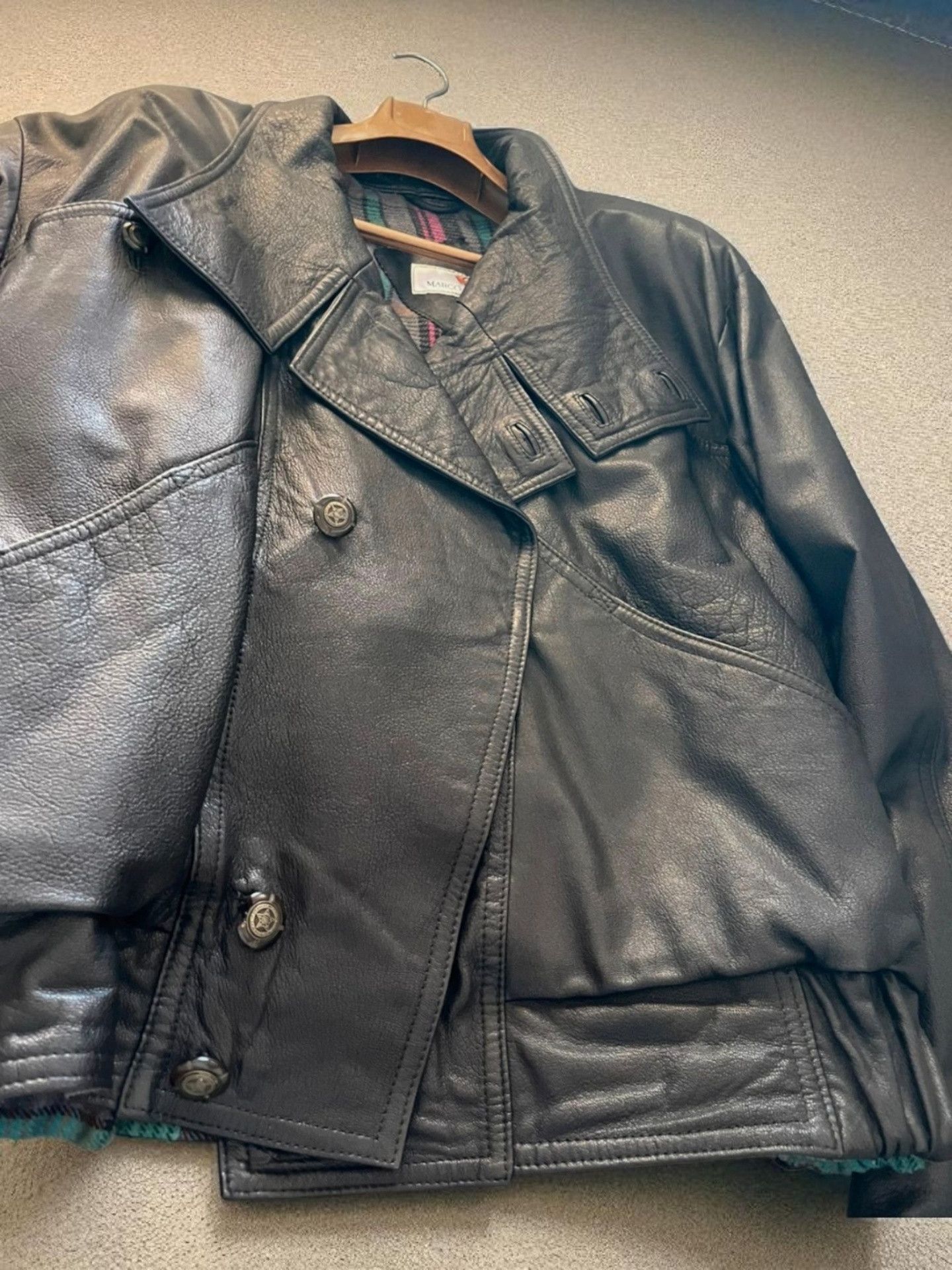 Marco Pierguidi – Vintage Black Leather Jacket- RARE