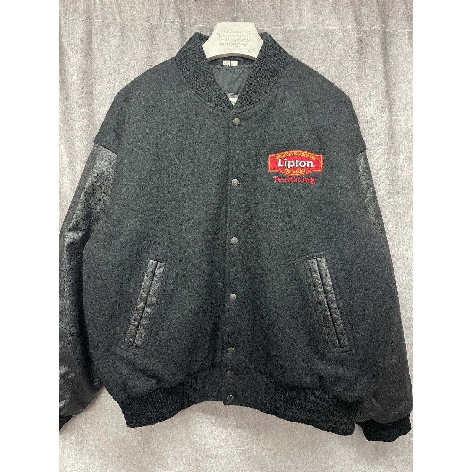 Other VTG Lipton Tea Racing Promo Varsity Jacket Black Leather Woo Size US L / EU 52-54 / 3 - 1 Thumbnail