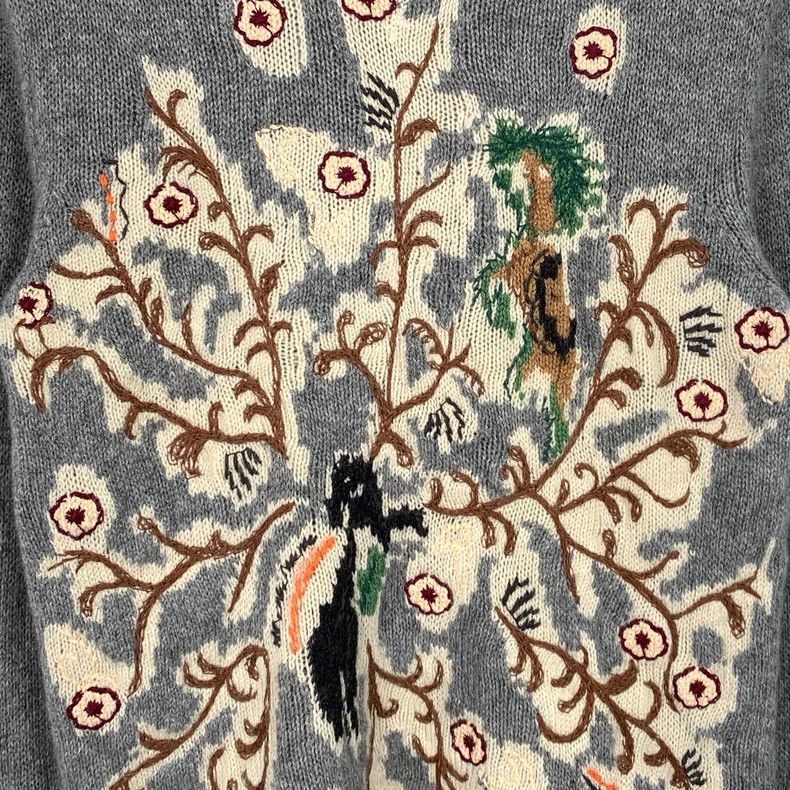 Dior DiorGray animal embroidered cashmere round-neck long-sleeve Size XS / US 0-2 / IT 36-38 - 4 Thumbnail