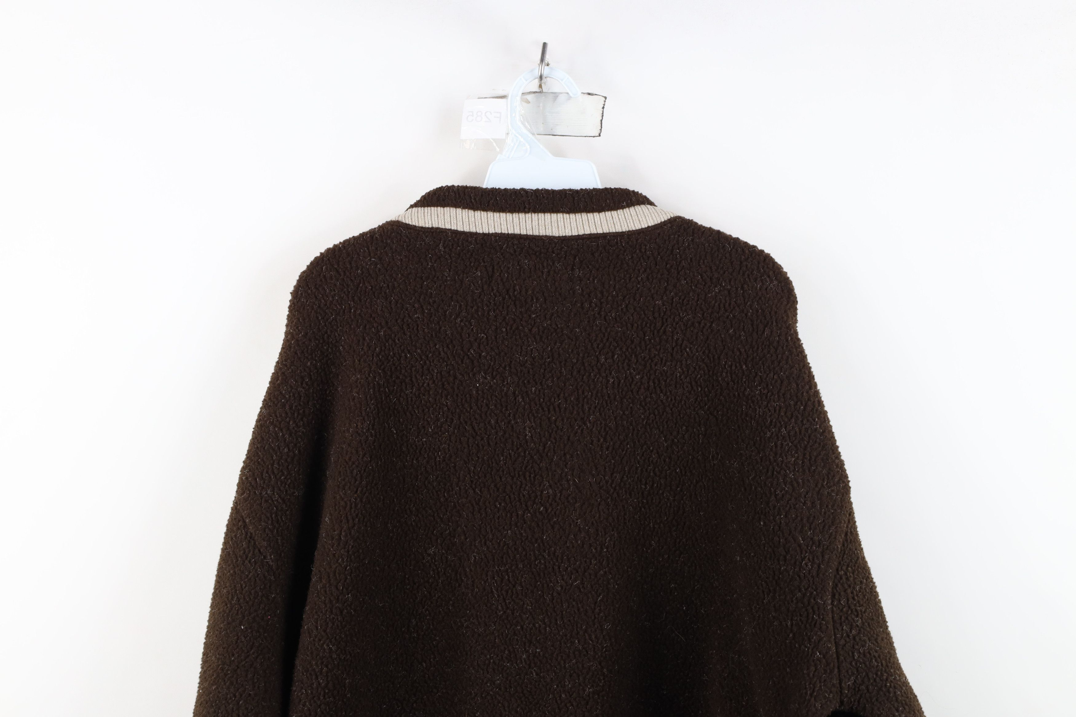 Vintage Vintage 90s Streetwear Fit Deep Pile Fleece Sweater Brown Size US L / EU 52-54 / 3 - 8 Thumbnail