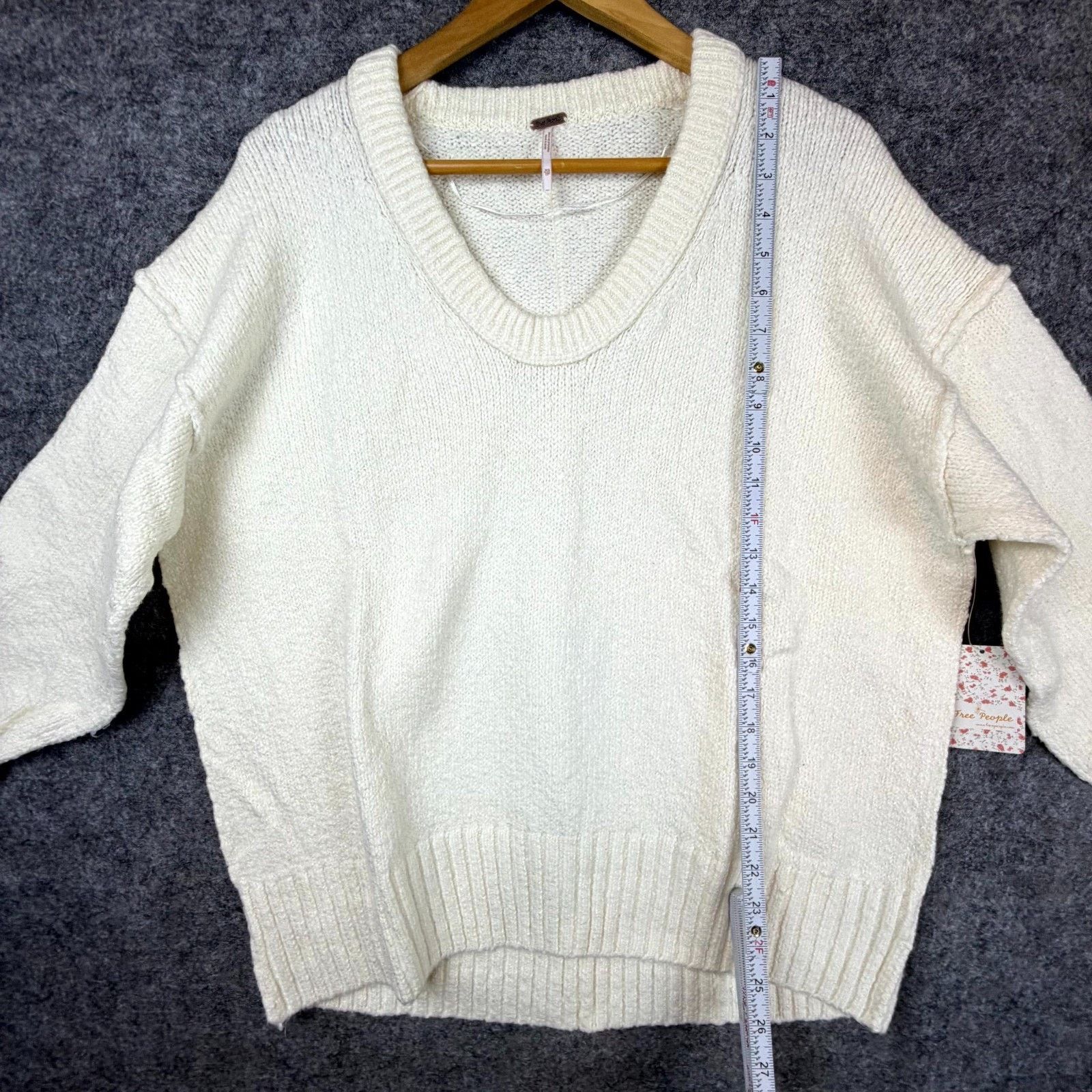 Free People Free People Brookside Tunic Sweater Ivory Oversized Slouchy Size XS / US 0-2 / IT 36-38 - 5 Thumbnail