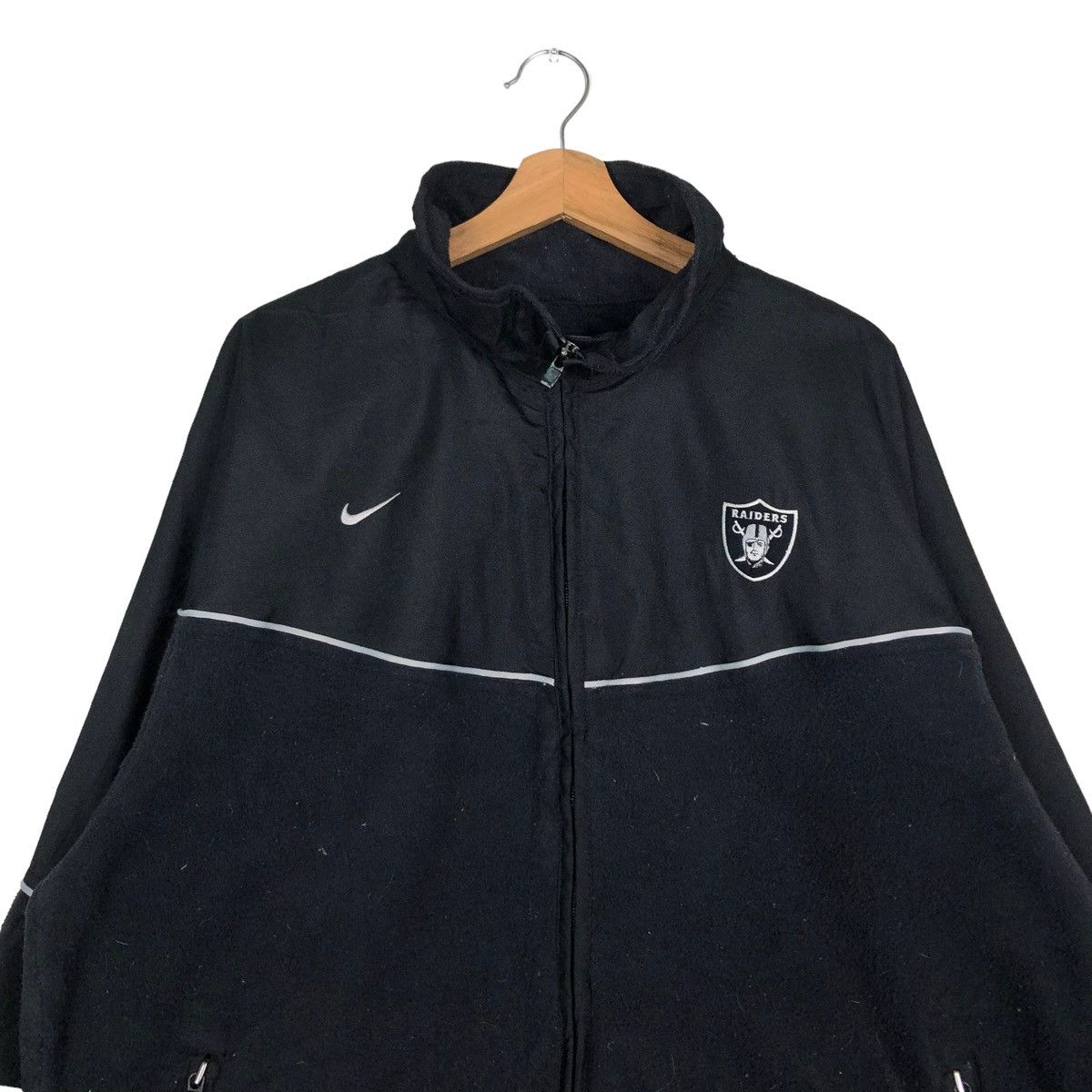 Nike 🔥VINTAGE NIKE RAIDERS NFL ZIPPER JACKET BIG LOGO Size US L / EU 52-54 / 3 - 3 Thumbnail