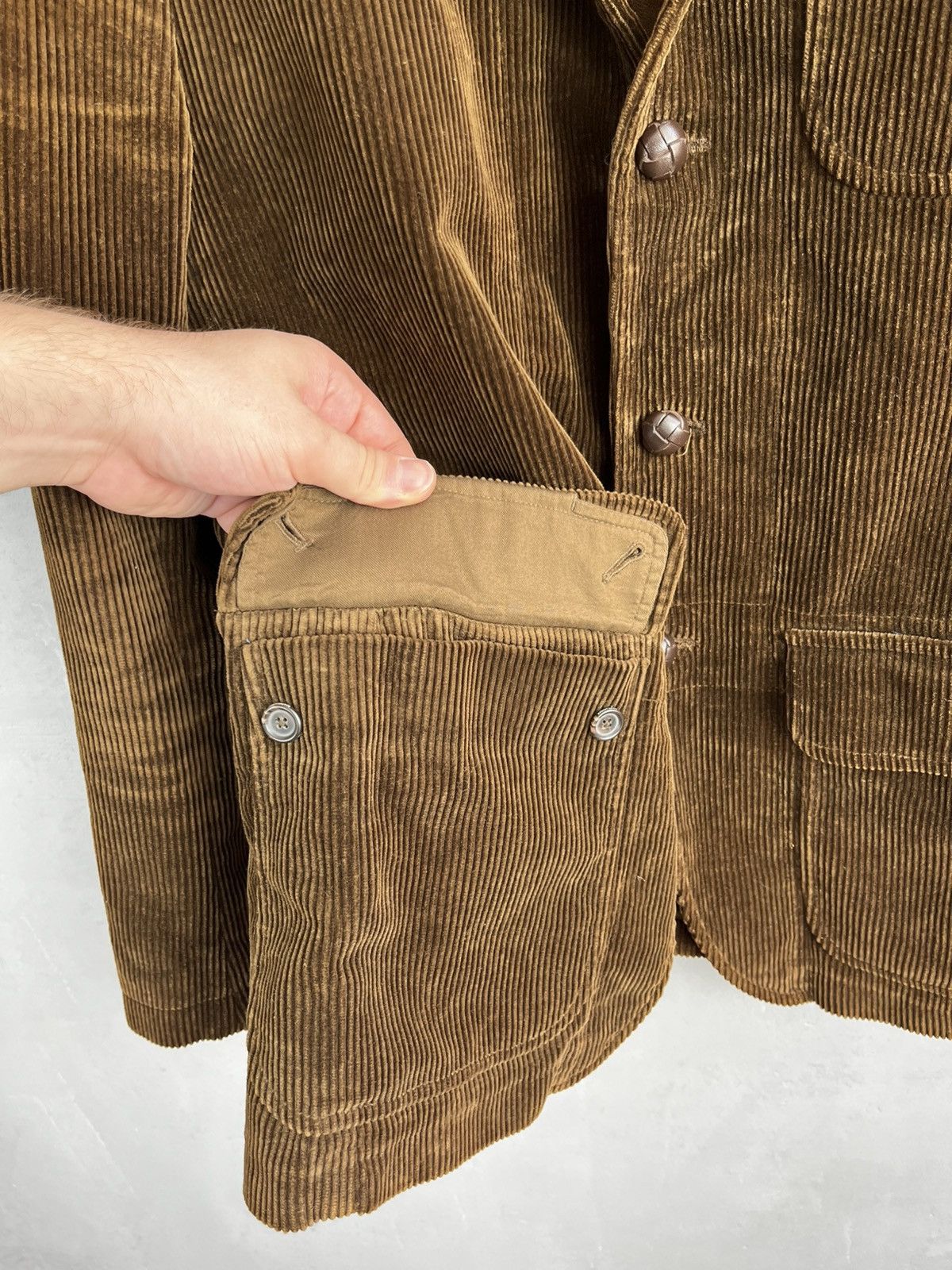 Ralph Lauren Rare Vintage Polo Ralph Lauren Corduroy Blazer Leather Size 40R - 9 Thumbnail