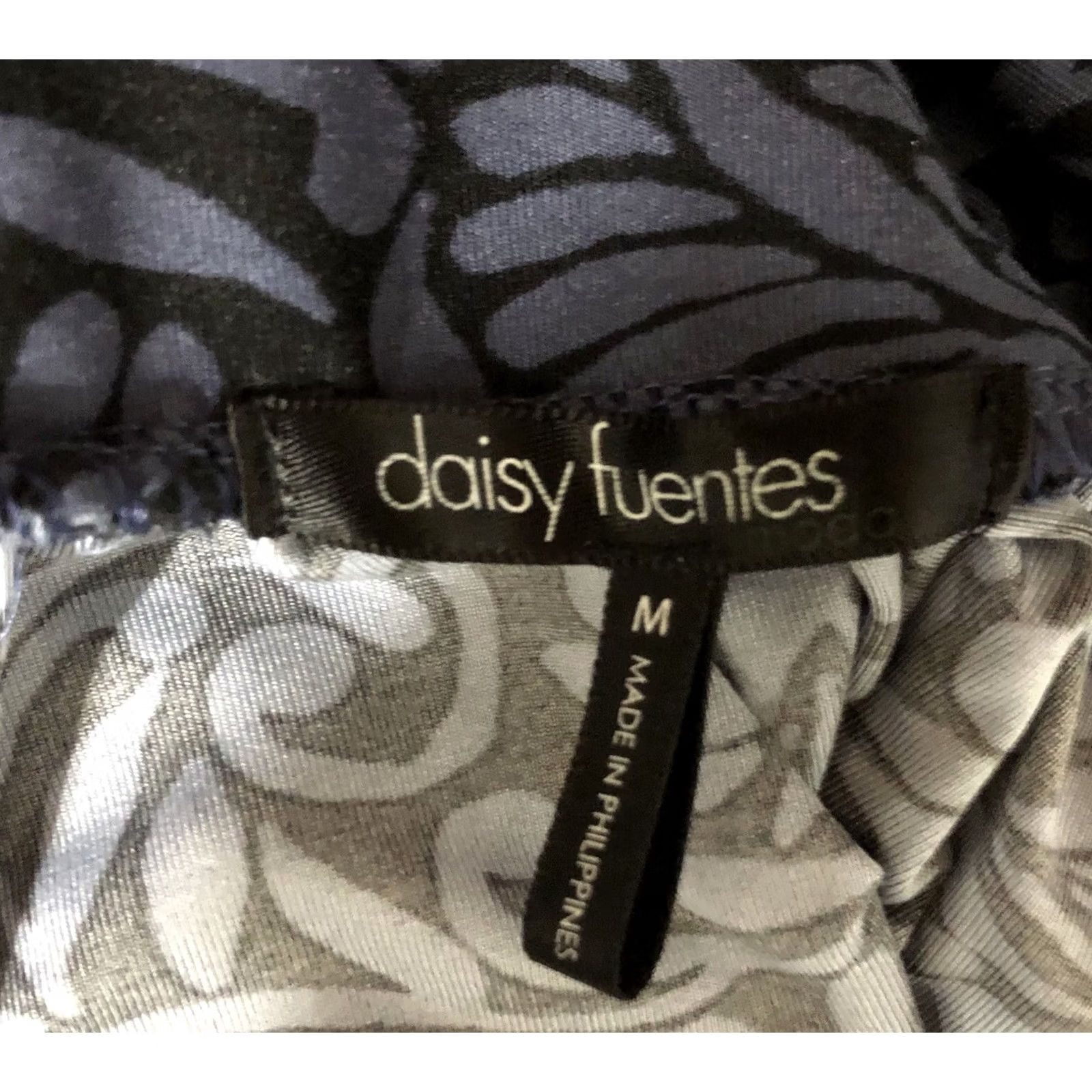 Vintage Daisy Fuentes Flowy Peplum Top M Blue Blk Geo Balloon Sleeve Y2K 90s boho hippie Size M / US 6-8 / IT 42-44 - 4 Thumbnail