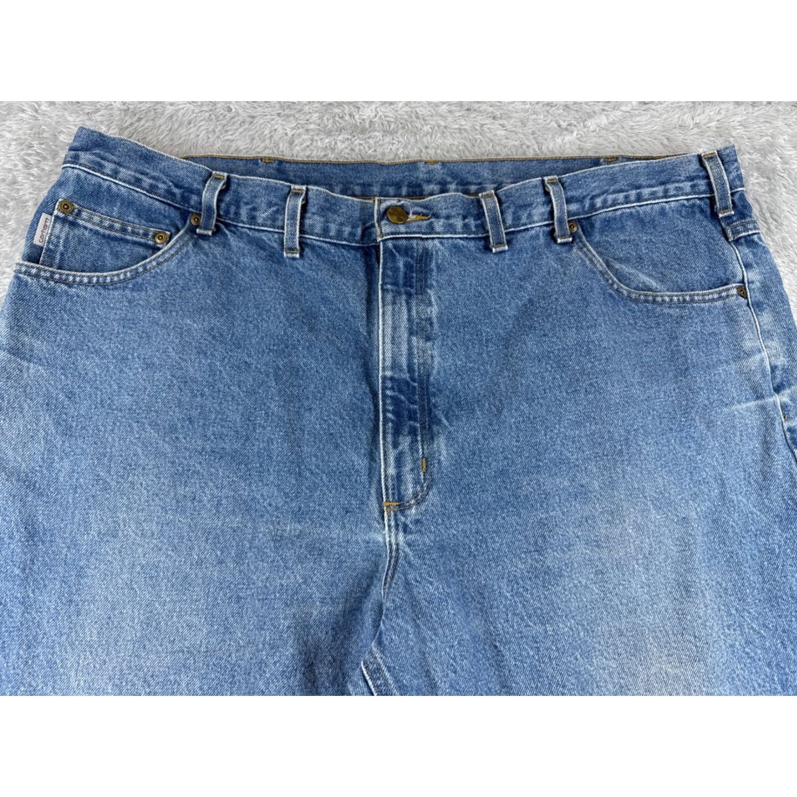 Carhartt Carhartt Jeans Adult 48 Blue Denim Relaxed Fit 100% Cotton Straight 42x30 Size US 32 / EU 48 - 4 Thumbnail