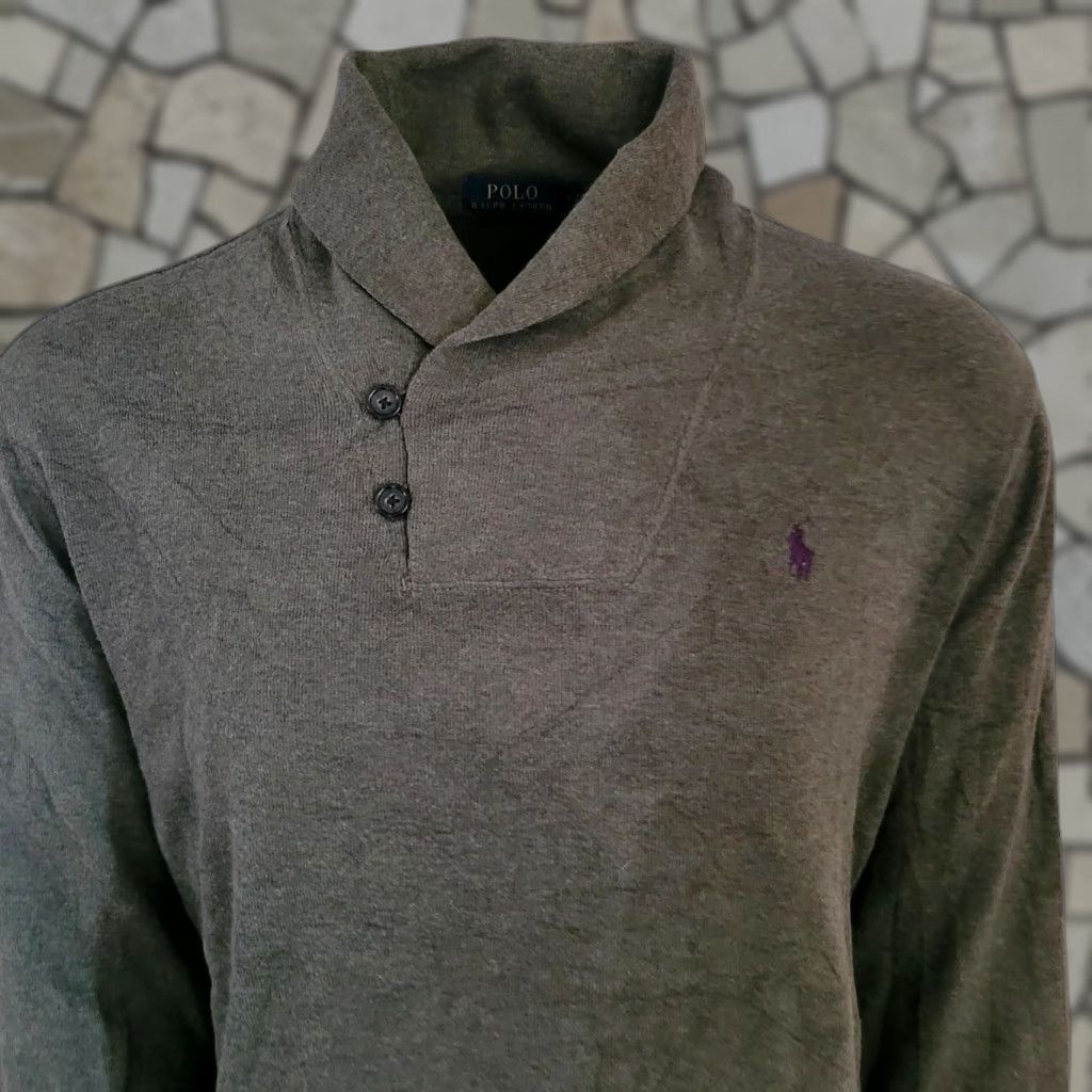 Polo Ralph Lauren Polo Ralph Lauren Estate Rib Shawl Collar Pullover Olive Green – Size L Size US XL / EU 56 / 4 - 1 Thumbnail