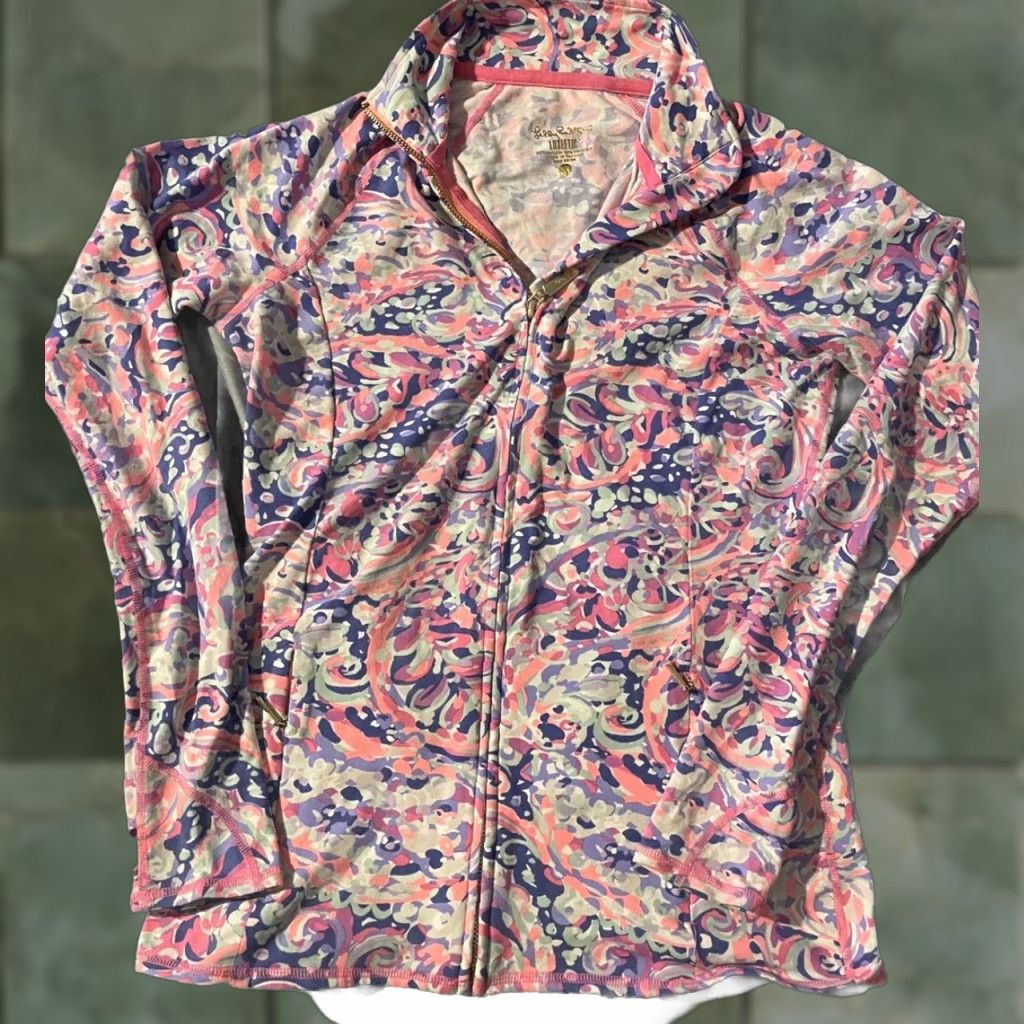 Lilly Pulitzer Lilly Pulitzer Luxletic Full Zip Jacket XS Women's Pink Athletic Collared Long Sleeve Size XS / US 0-2 / IT 36-38 - 1 Thumbnail