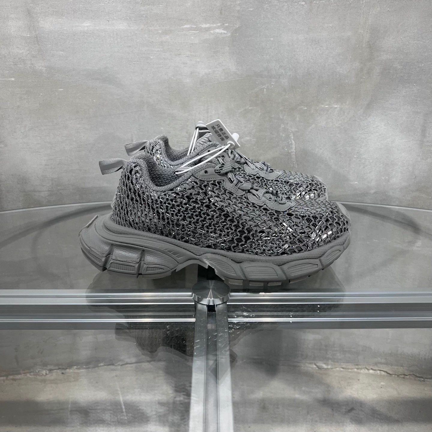 Balenciaga Balenciaga Crystal Dad Sneakers Gray 37 New Worn Once Size US 6 / IT 36 - 4 Thumbnail