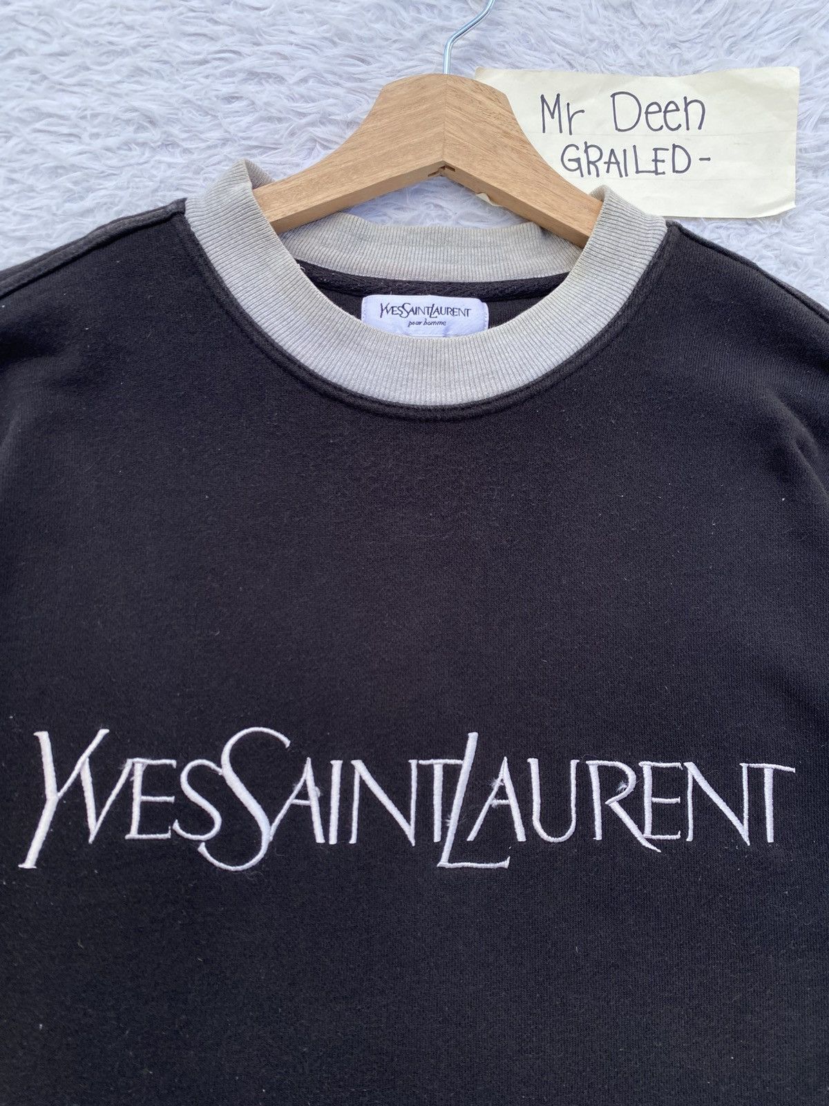 Yves Saint Laurent Rare Vintage 90s YSL Yves Saint Laurent Spellout Sweater Size US L / EU 52-54 / 3 - 8 Thumbnail