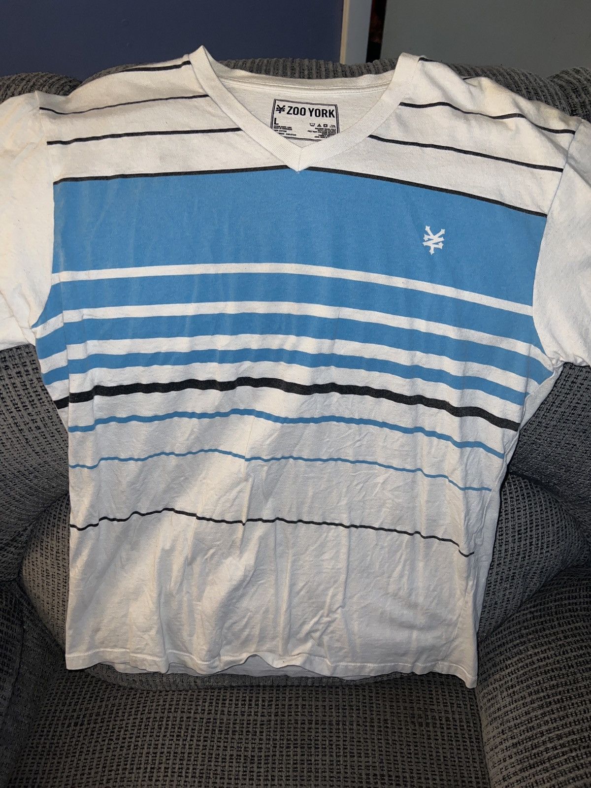 Zoo York Zoo York Striped V-Neck Tee Size US L / EU 52-54 / 3 - 2 Thumbnail