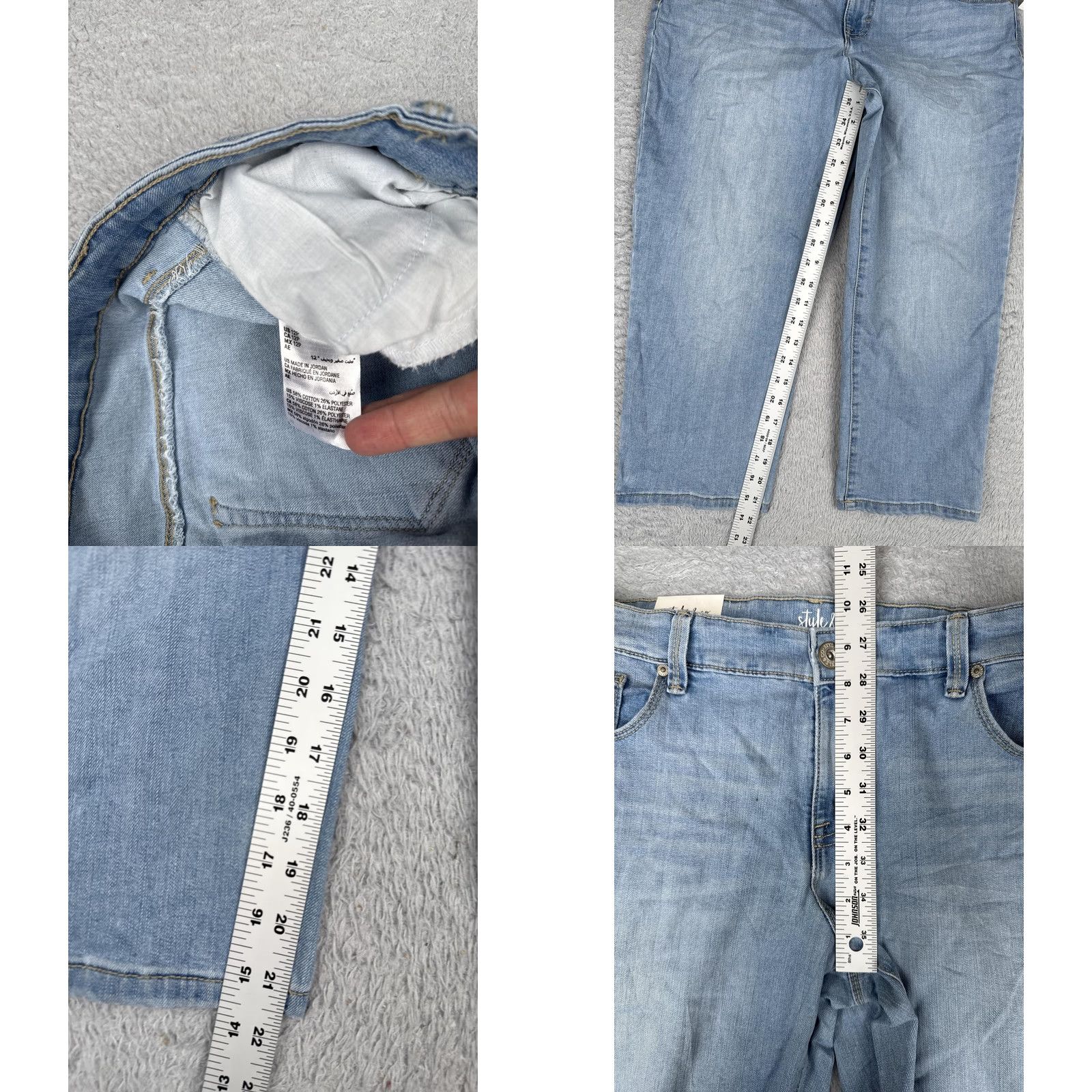 Vintage Style&co. Jeans Capri Womens 12P Blue Light Wash Mid Rise Denim 32x22 Capri Jeans Womens 12P Petite Blue Light Wasch Capri Size 34" / US 12 / IT 48 - 8 Thumbnail