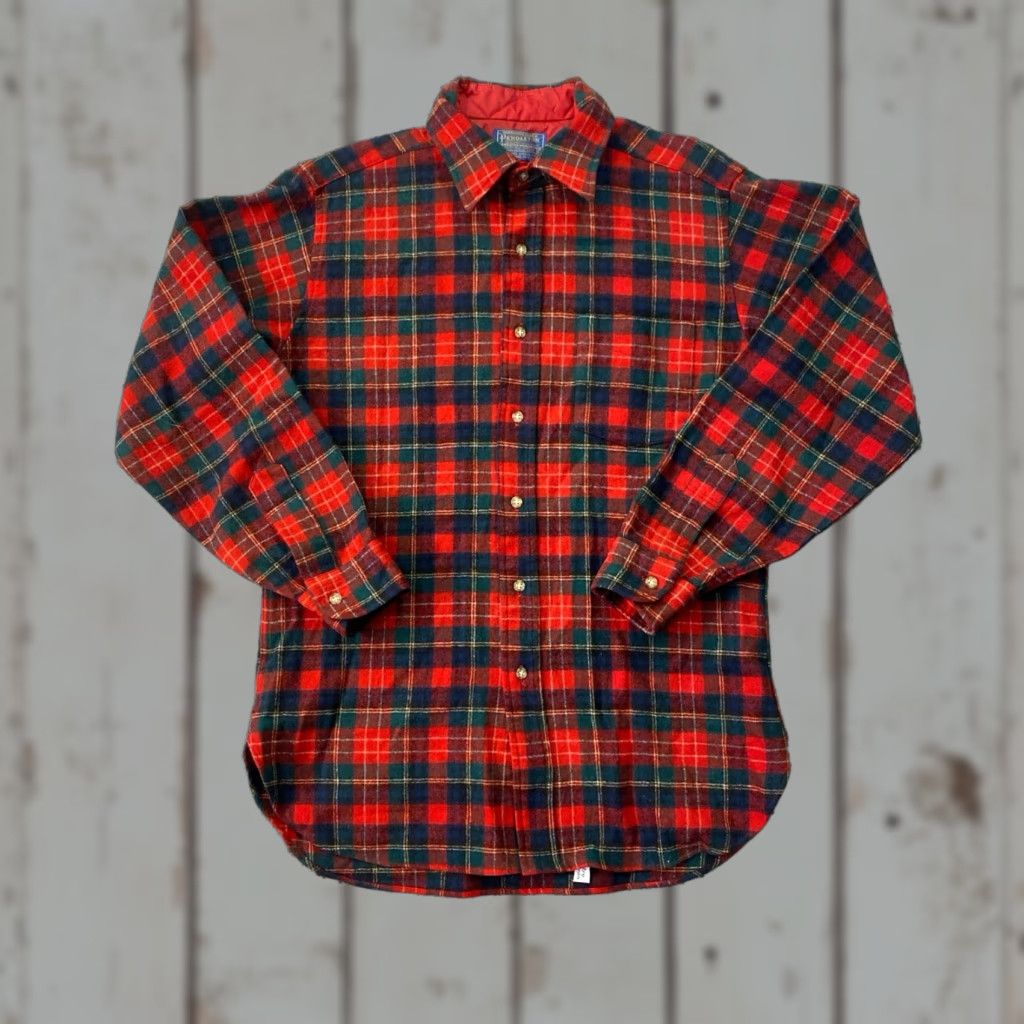 Pendleton VINTAGE Pendleton Board Shirt Mens M Red Plaid Wool Flannel Button-Up Long Sleeve Casual Workwear 90s Outdoors Pockets Size US M / EU 48-50 / 2 - 1 Thumbnail