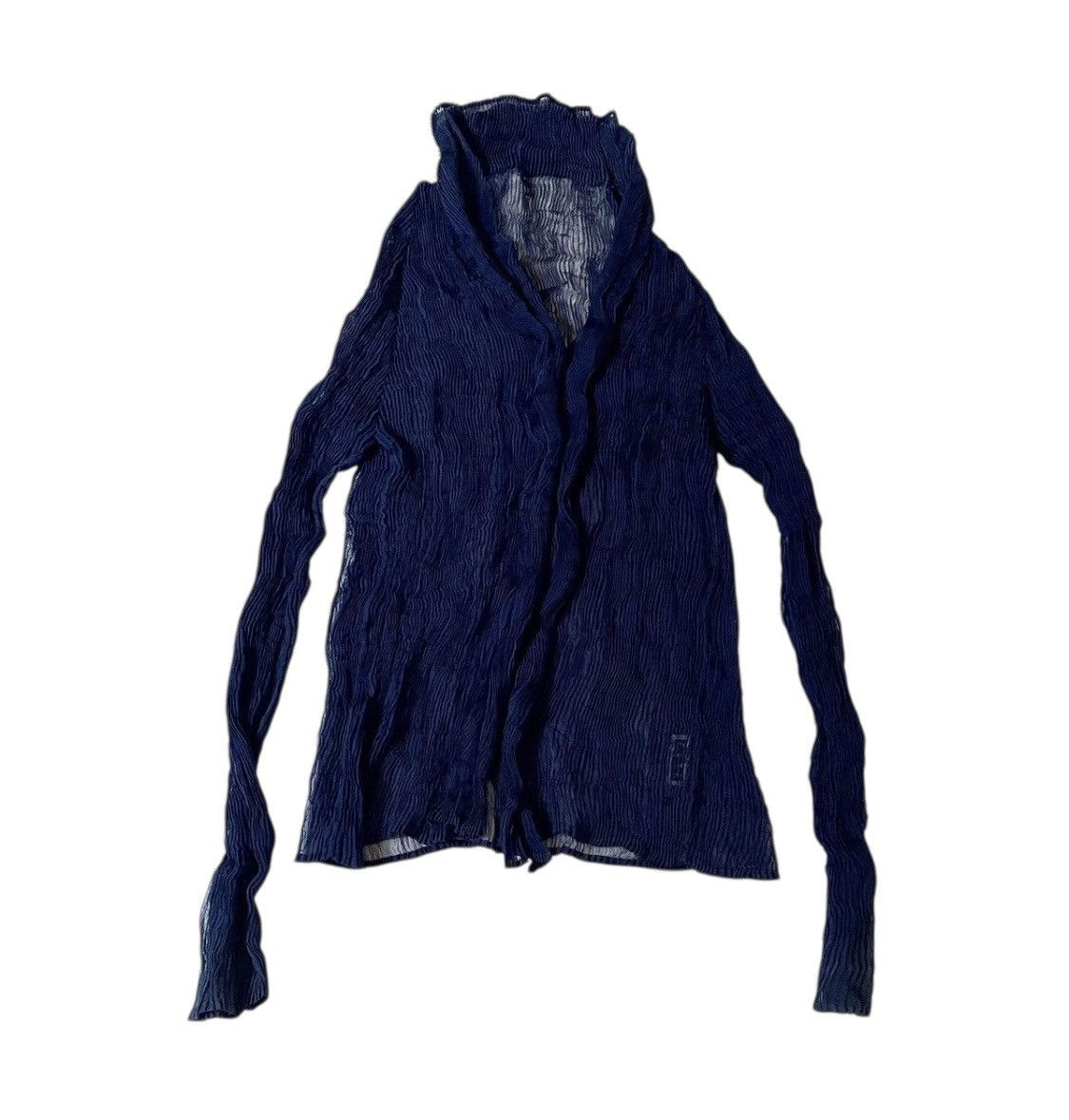 Issey Miyake TAX FREE 🇺🇸 issey miyake fete sheer pleated cardigan outer Size S / US 4 / IT 40 - 1 Thumbnail