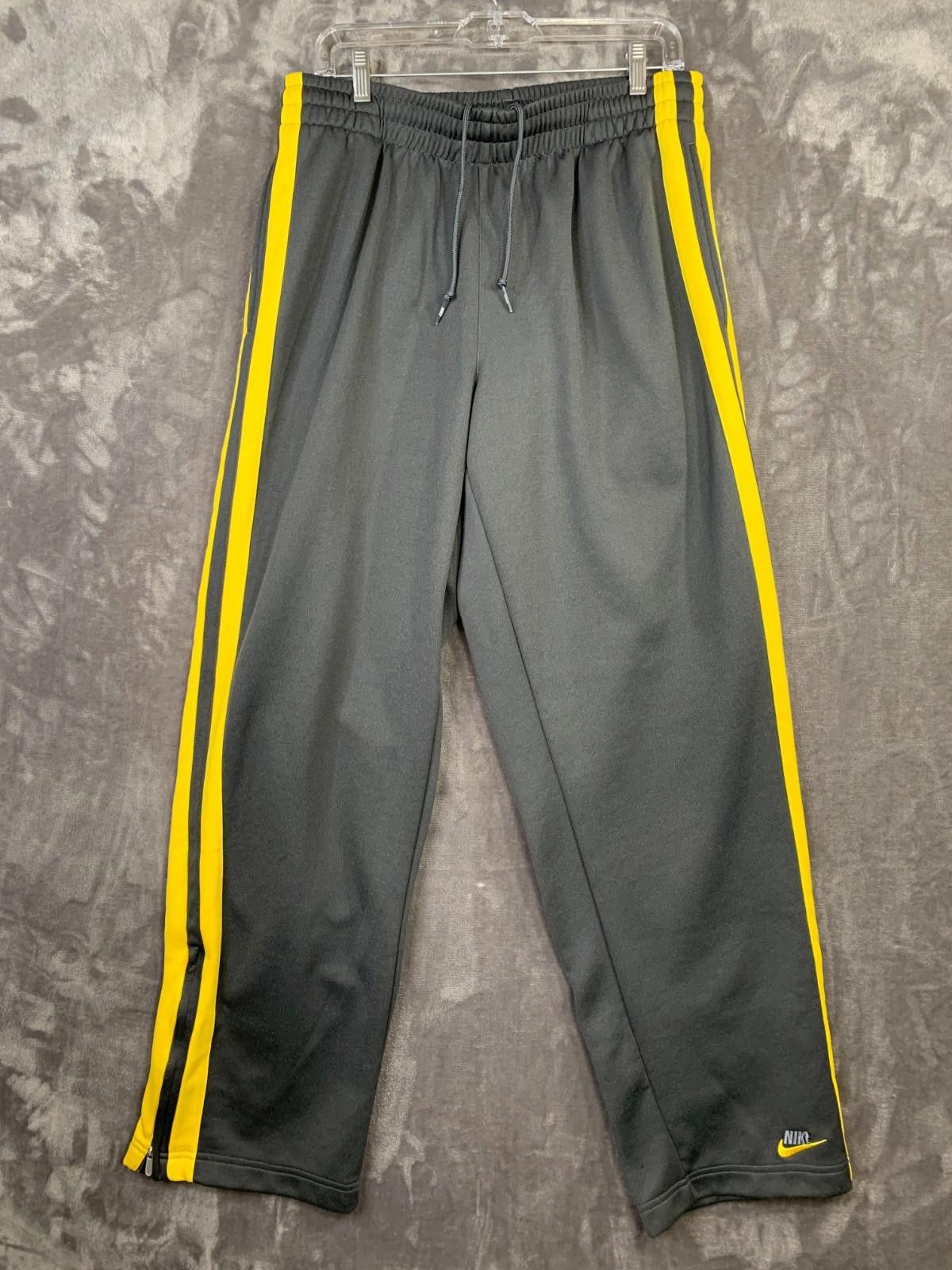Nike Nike grey yellow stripe basketball track pants 2XL Size US 40 / EU 56 - 1 Thumbnail