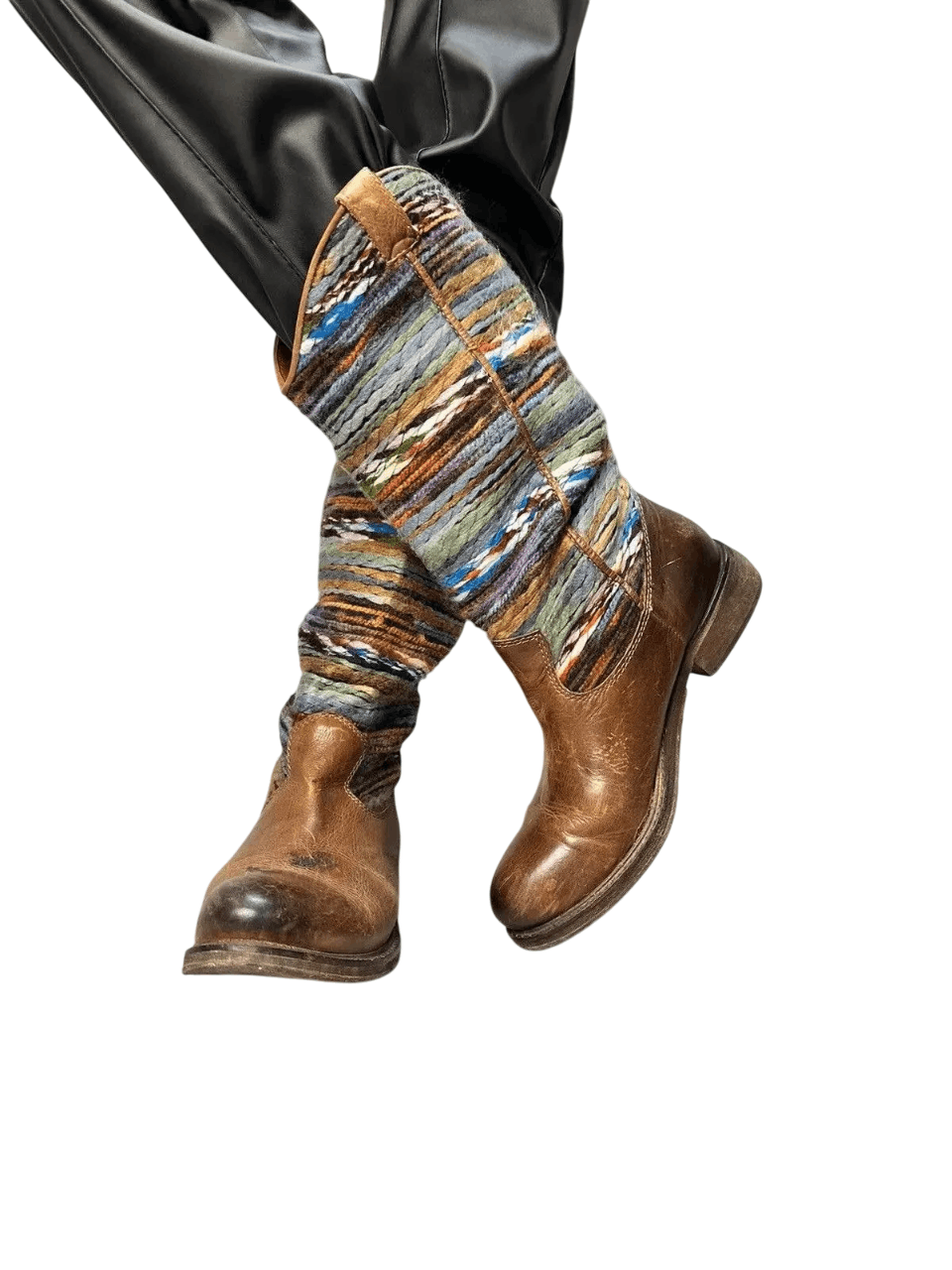 Western Rise Vintage Leather Missoni style Cowboy Boots Western shoes Size US 8 / EU 41 - 10 Thumbnail