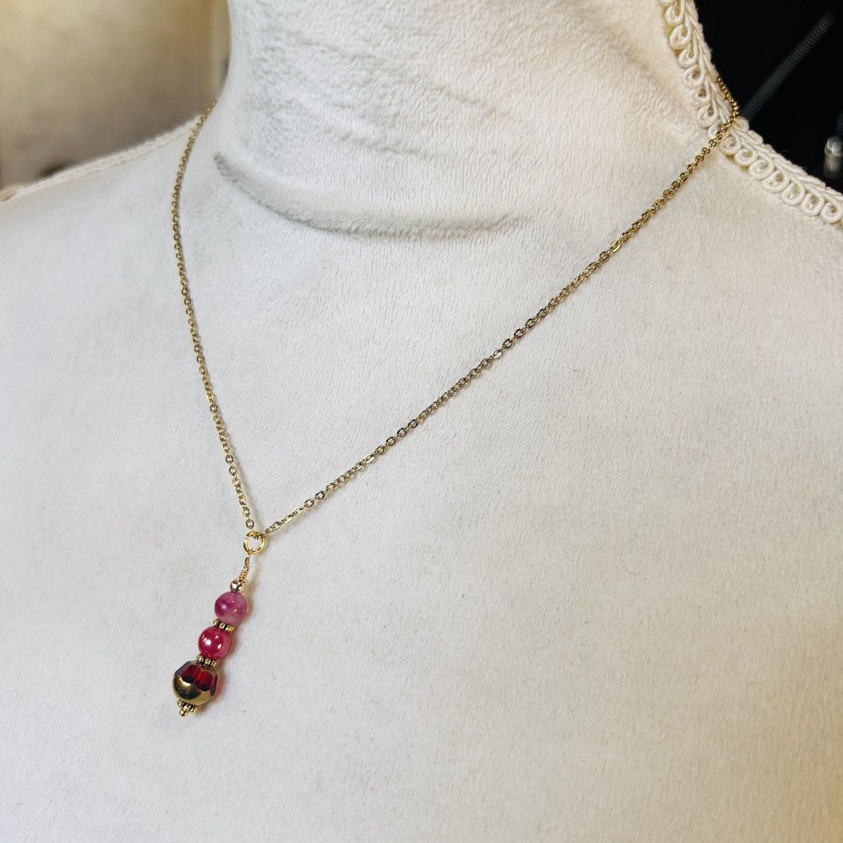 Handmade Handcrafted di-cut art glass elbaite necklace set Size ONE SIZE - 6 Thumbnail