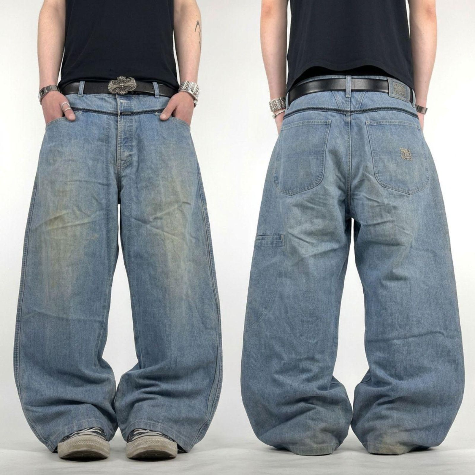 Japanese Brand × Marithe + Francois Girbaud × Vintage Vintage y2k marithe francois gribaud embroidered baggy jeans Size US 42 / EU 58 - 1 Thumbnail