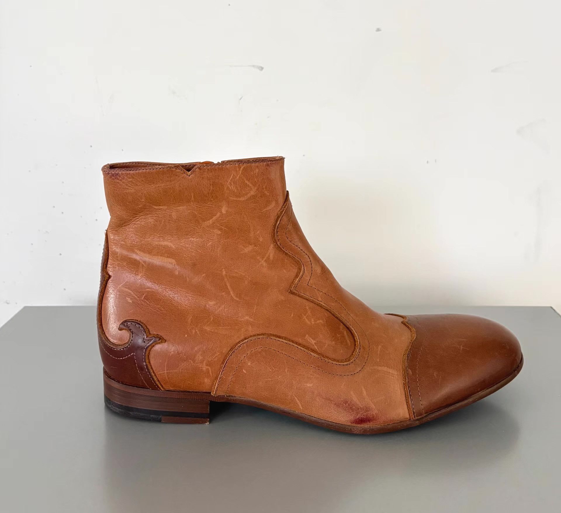Etro Etro Men's Western Cowboy Ankle Boots Ｑ21 Size US 7 / EU 40 - 7 Thumbnail