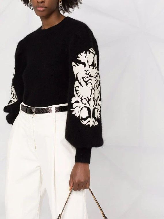 Sandro Sandro embroidered peppy baggy sleeve jumper. Size 2. Size S / US 4 / IT 40 - 2 Thumbnail