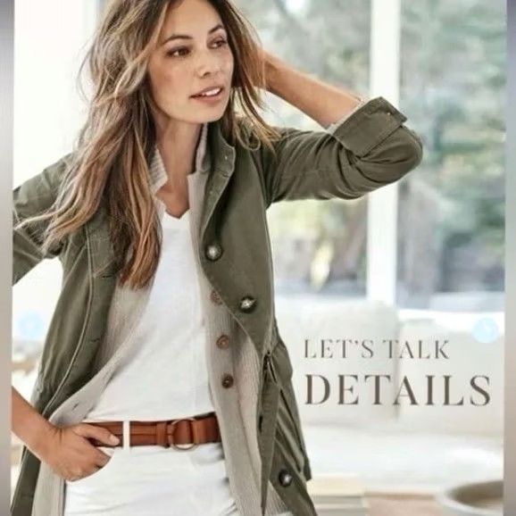 J. Jill J. Jill Jacket Women S Field Utility Safari Coat Lightweight Army Green Size S / US 4 / IT 40 - 7 Thumbnail