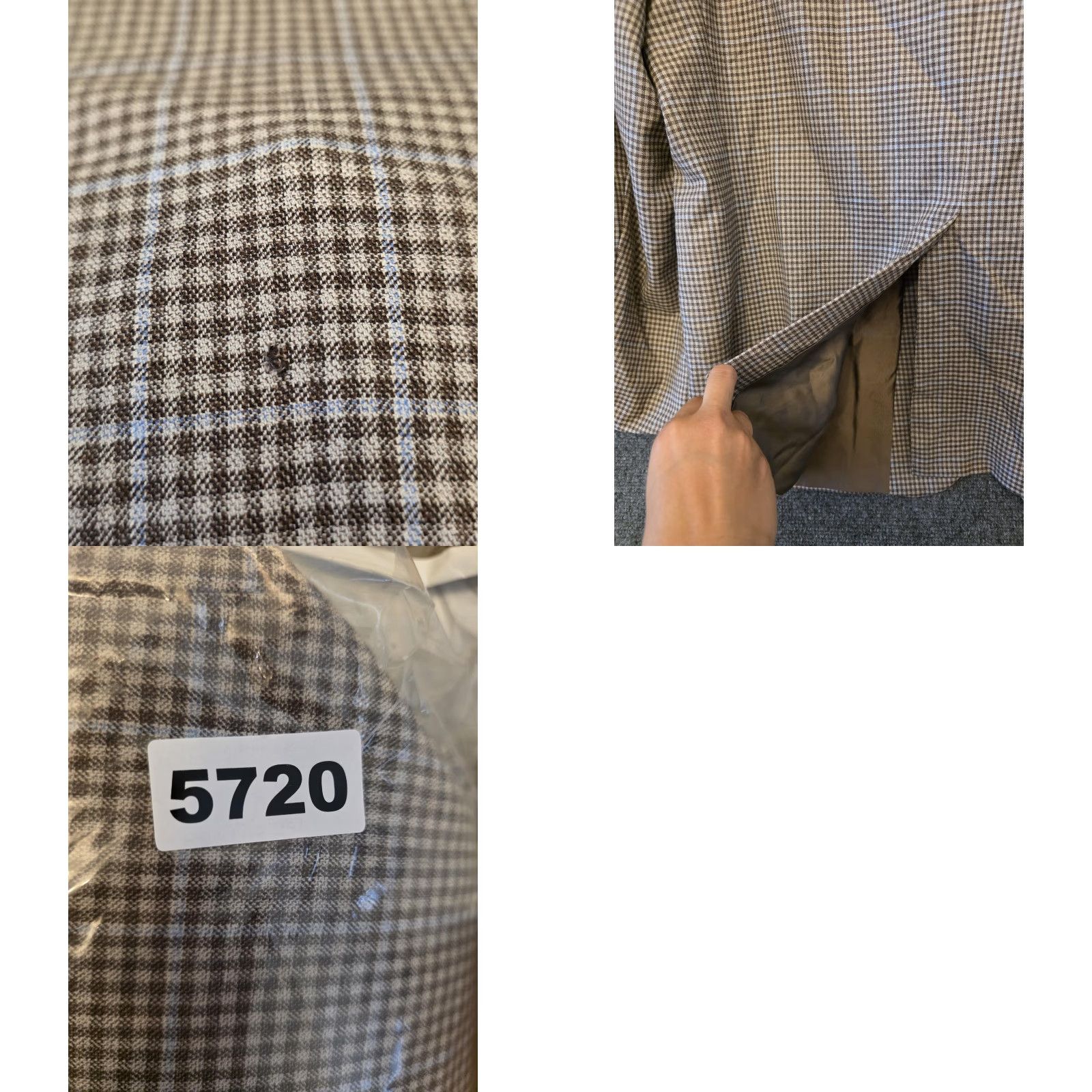 Vintage Hickey Freeman Blazer Sport Coat Mens 46 Brown Wool Check Tweed USA Jacket Jacket/Coat Length Regular Size 46R - 11 Thumbnail