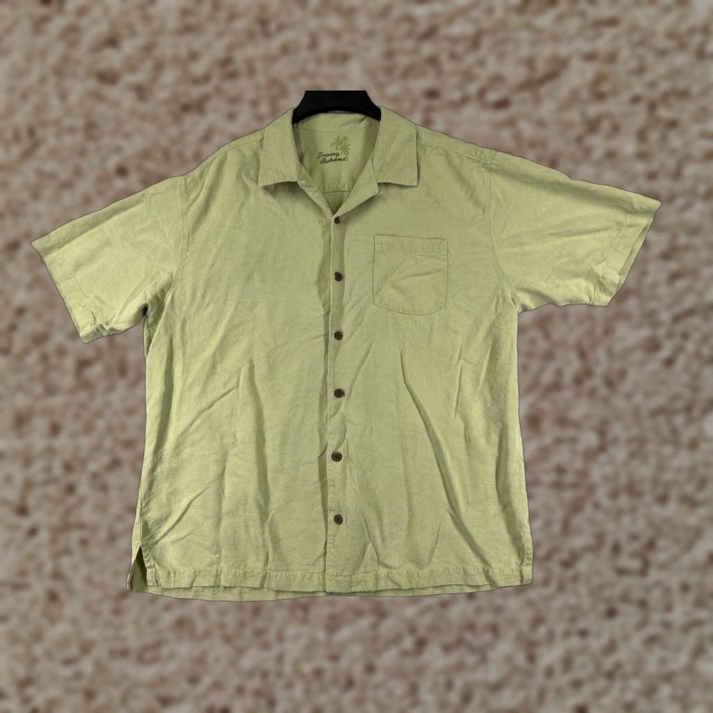 Tommy Bahama Tommy Bahama Shirt XL Green Floral Button-Up 100% Silk Hawaiian Aloha Beach Vacation Mens Size US XL / EU 56 / 4 - 1 Thumbnail