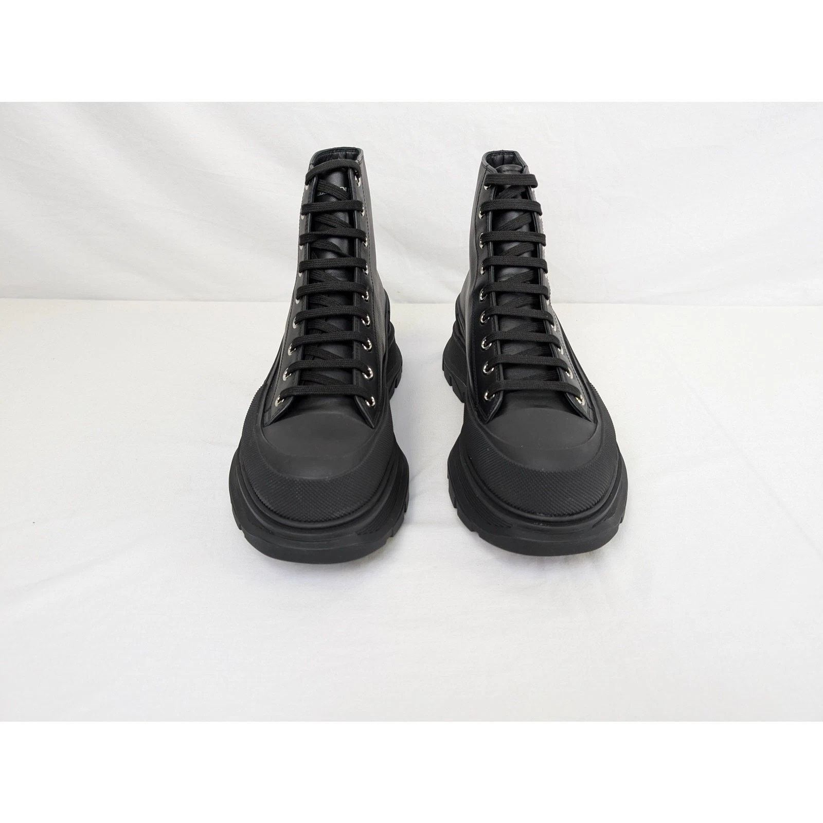 Alexander McQueen o1rshd1 Pelle S.Gomma Boots in Black/Silver Size US 13 / EU 46 - 8 Thumbnail