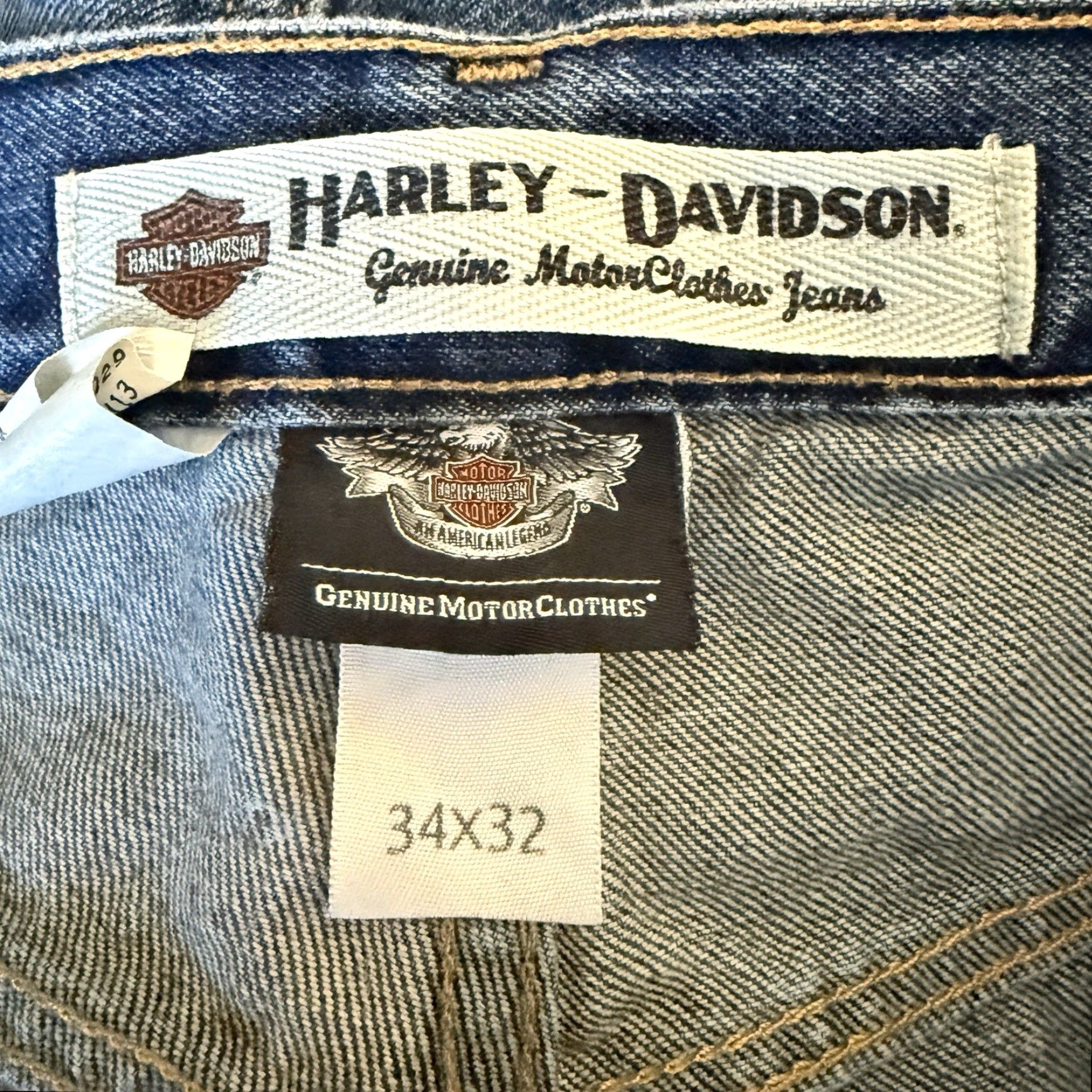 Harley Davidson VINTAGE Harley-Davidson Jeans Men 100% Cotton Straight Fit Blue 34x32 Size US 34 / EU 50 - 4 Thumbnail