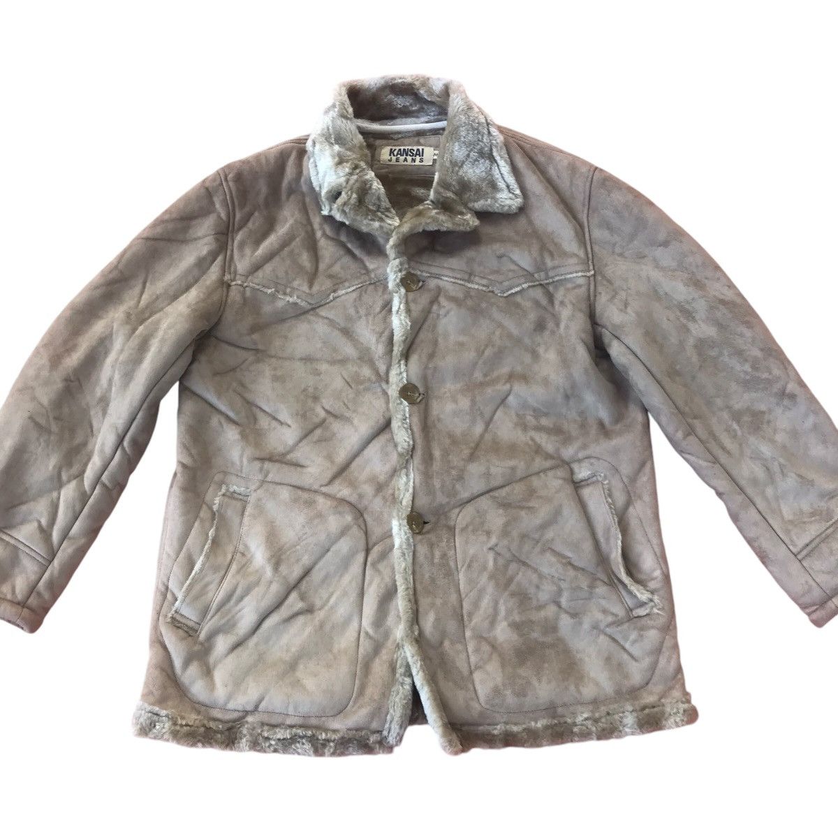 Japanese Brand × Kansai Yamamoto KANSAI YAMAMOTO GENUINE SHERPA LEATHER JACKET Size US M / EU 48-50 / 2 - 3 Thumbnail