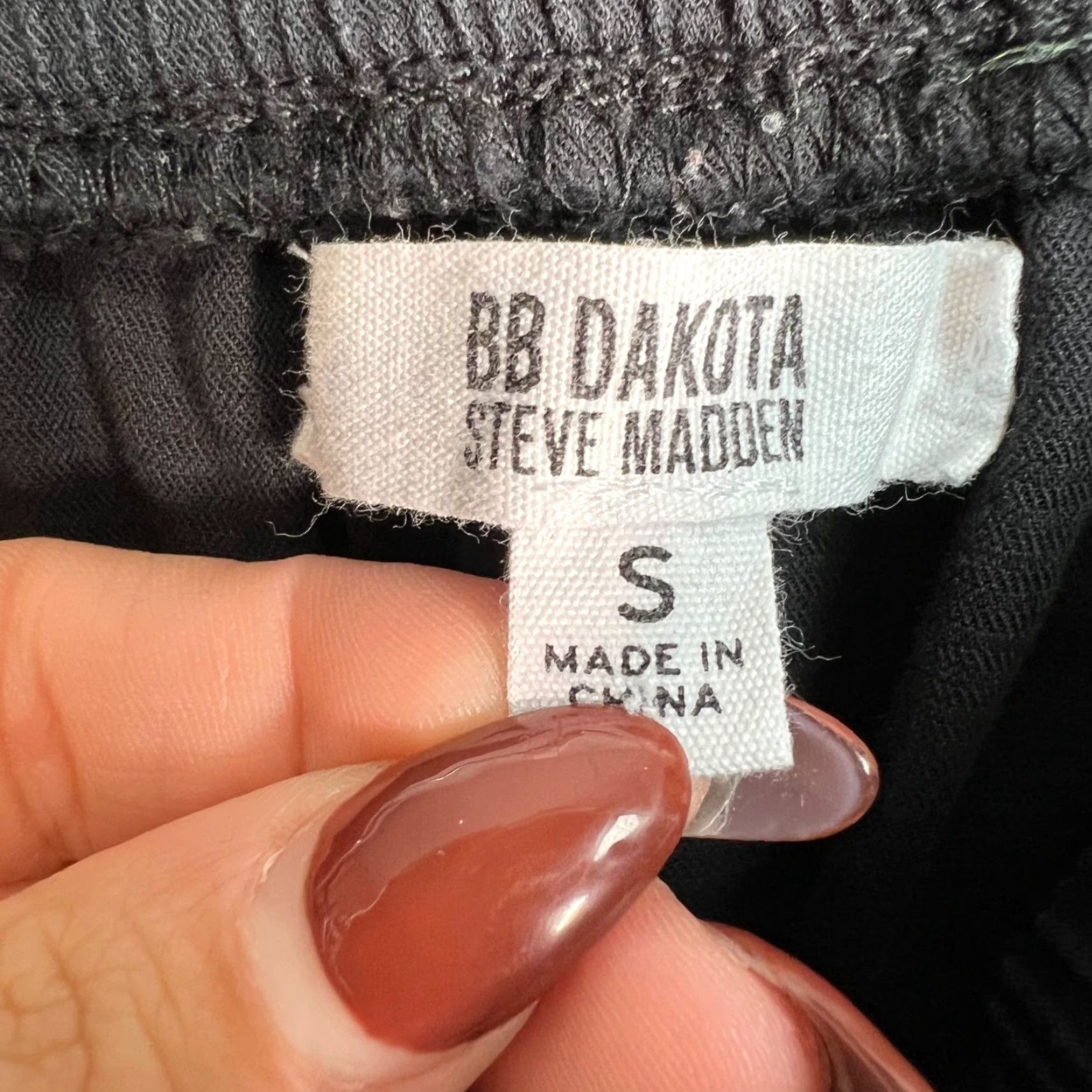 BB Dakota BB Dakota Steve Madden Womens Size Small Black Cotton Jogger Pants - Tapered Leg, Flat Front, High Rise, Casual Size 28" / US 6 / IT 42 - 3 Thumbnail